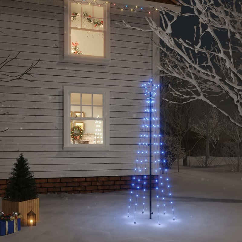 vidaXL LED Baum LED-Weihnachtsbaum mit Erdnägeln Blau 108 LEDs 180 cm