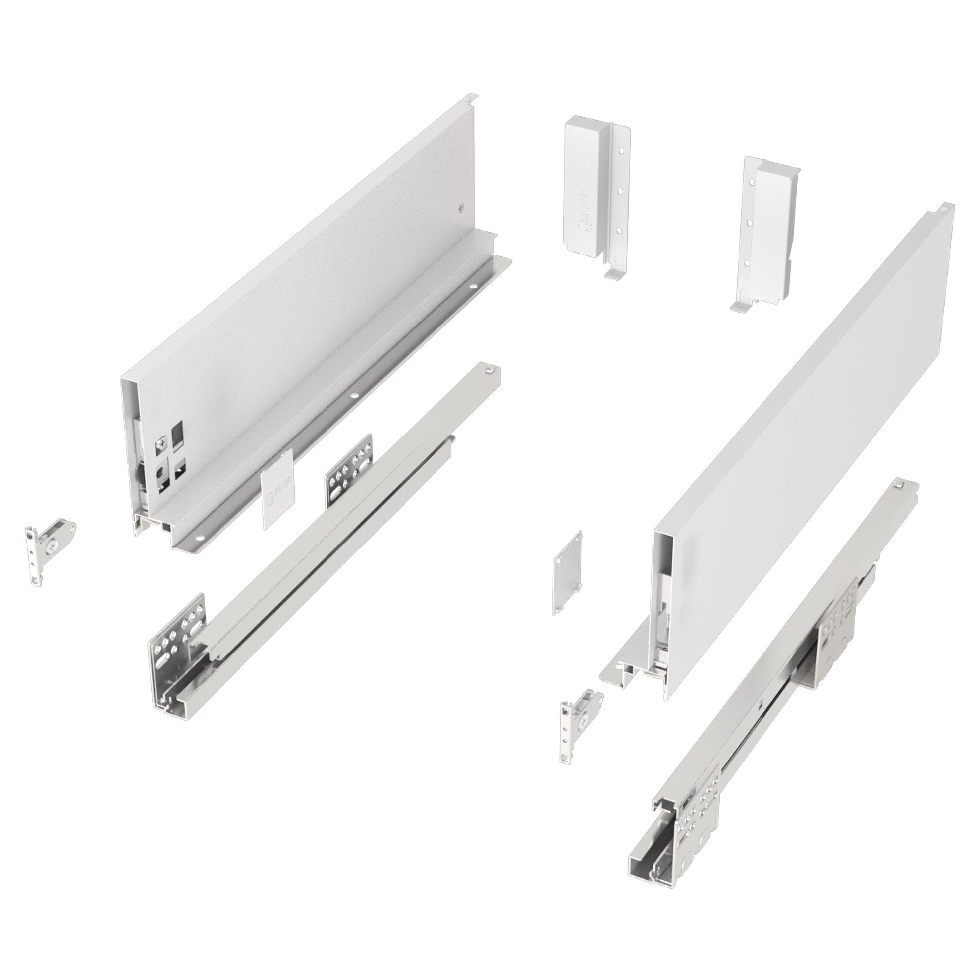 SO-TECH® Schublade Schubladensystem JUNKER SLIM Höhe 116 mm Soft-Close, 40kg, Tiefe 500 mm, Zargenbreite 13 mm, weiß
