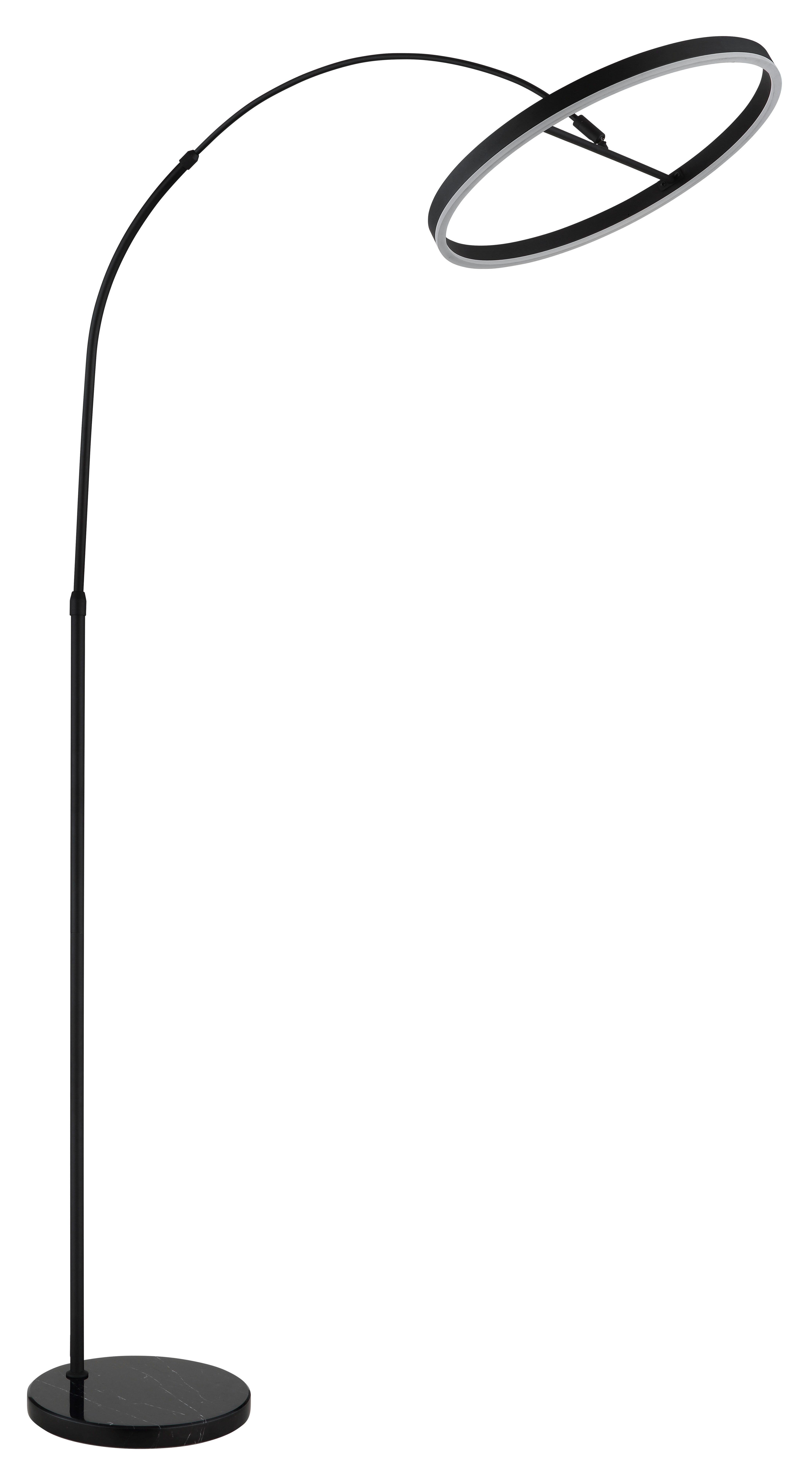 GLOBO LIGHTING Stehlampe JERROLD, LED fest integriert, Warmweiß, Schwarze Stehleuchte mit Marmor, dimmbar, Memoryfunktion