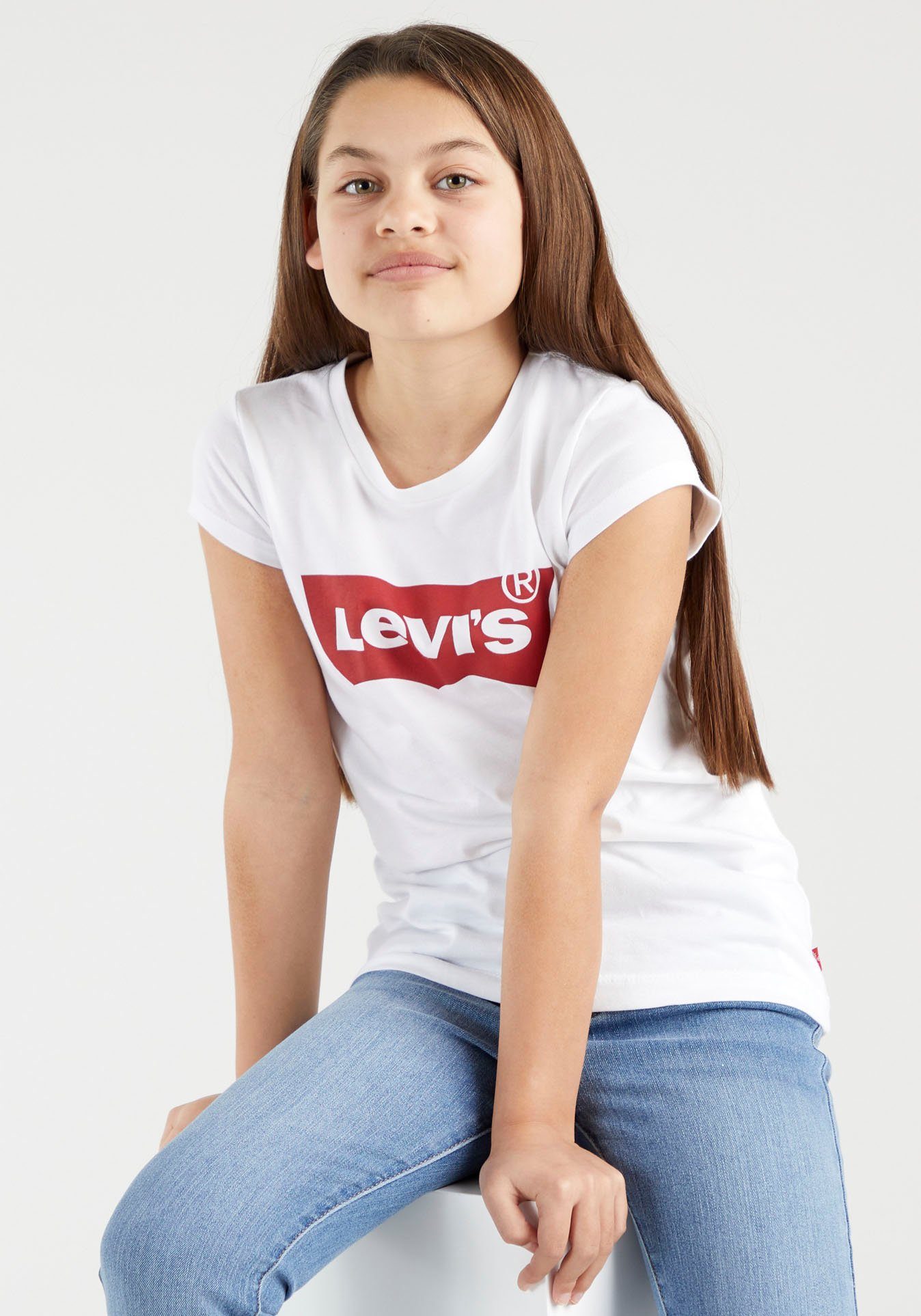 for T-Shirt Levi's® TEE white/red GIRLS Kids BATWING