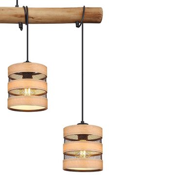 Globo Hängeleuchte, Leuchtmittel nicht inklusive, Hängeleuchte Esszimmerleuchte hängend Pendellampe Holzoptik Gitter