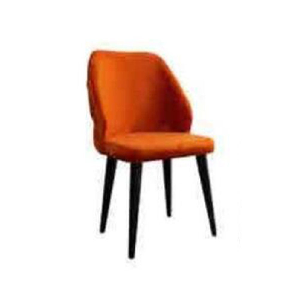 orange Beinen, schwarzen Holzstuhl Gepolsterter auf In Chesterfield Made Stuhl JVmoebel Europe
