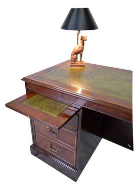 Kai Wiechmann Schreibtisch englischer Typist Desk Mahagoni mit Schubladencontainer, 124 x 62 cm, stilvoller Bürotisch made in England