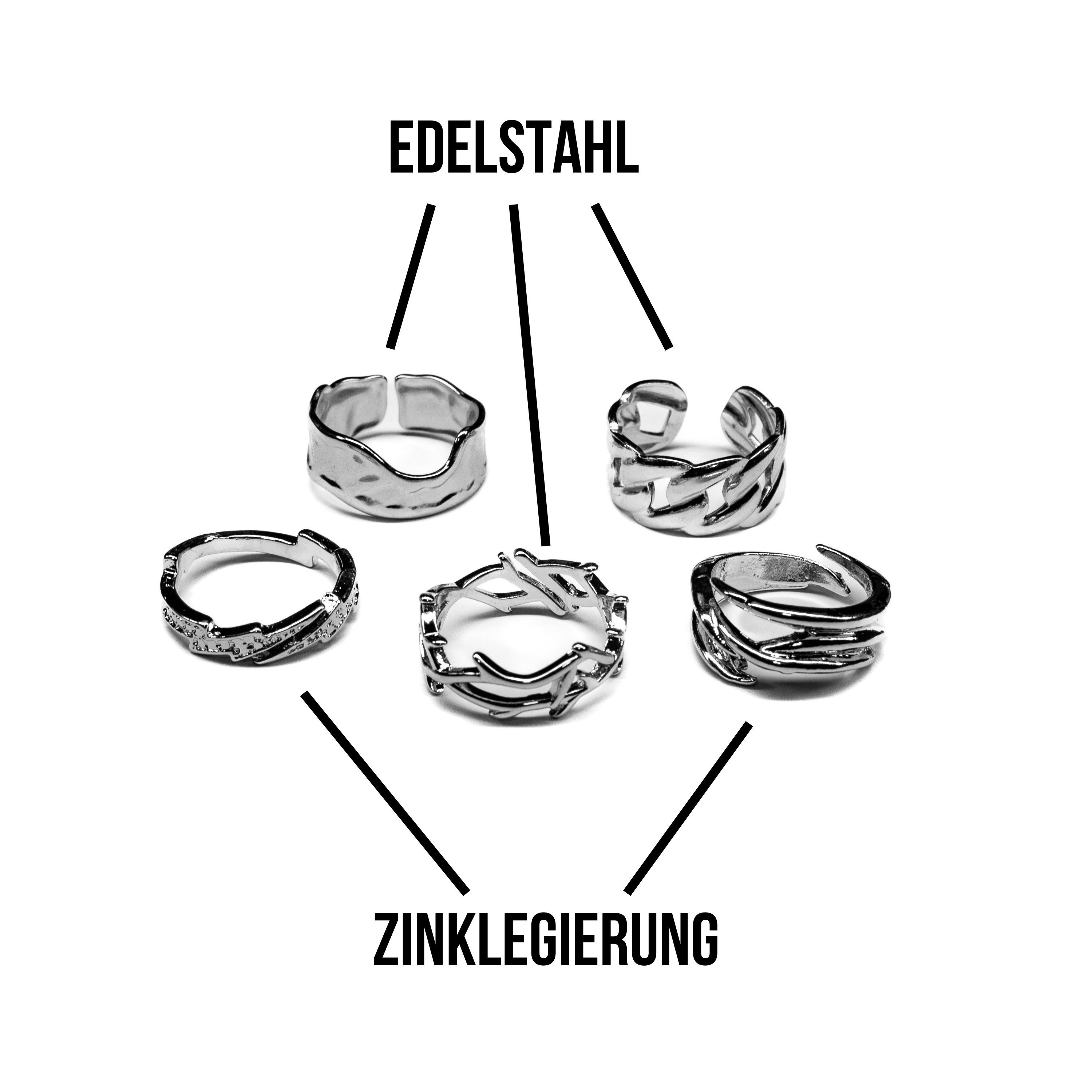 salazar.plus Ring-Set Verstellbare Ringe 5er Set günstig online kaufen