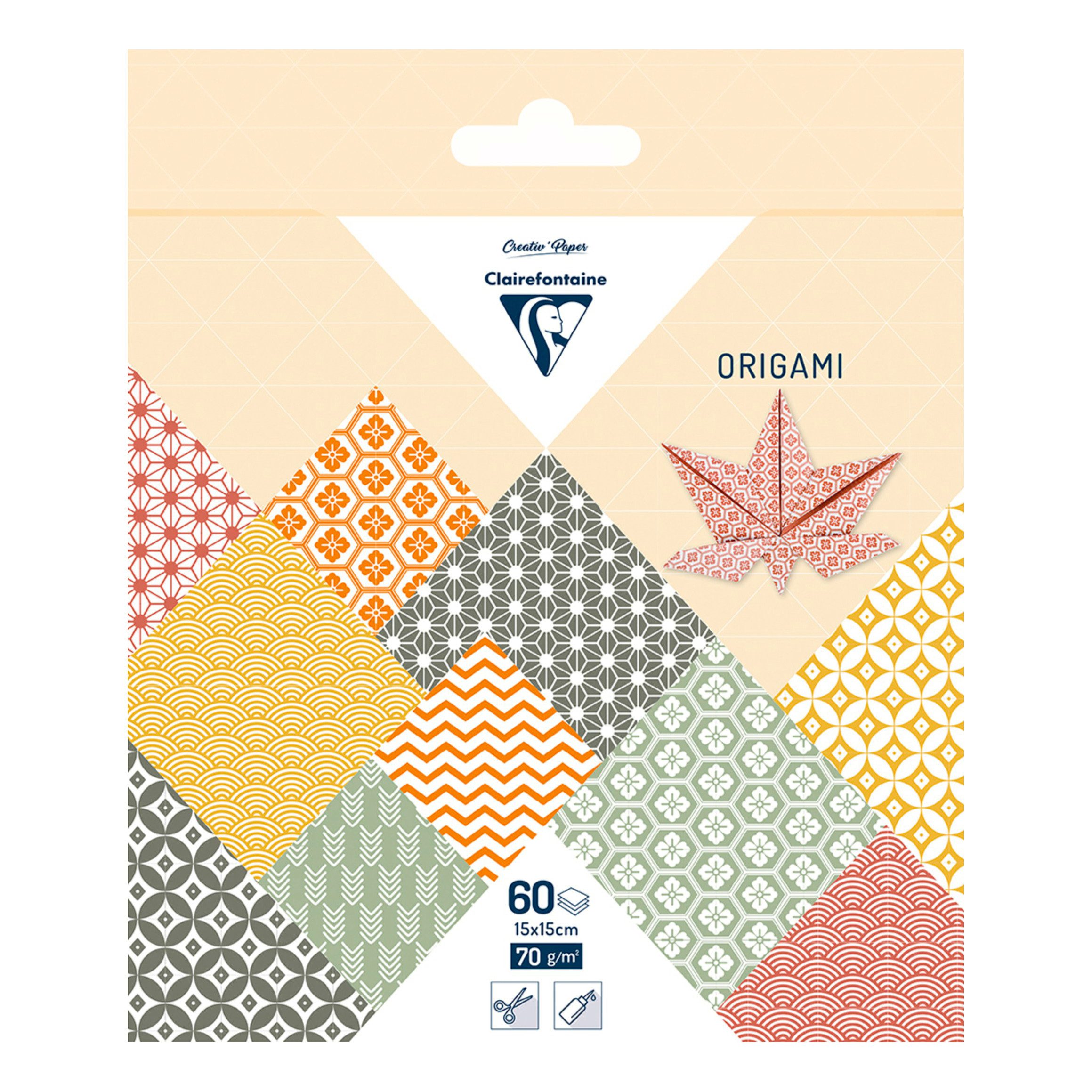 CLAIREFONTAINE Kraftpapier Earthy Colors, 15x15cm, 60 Blatt