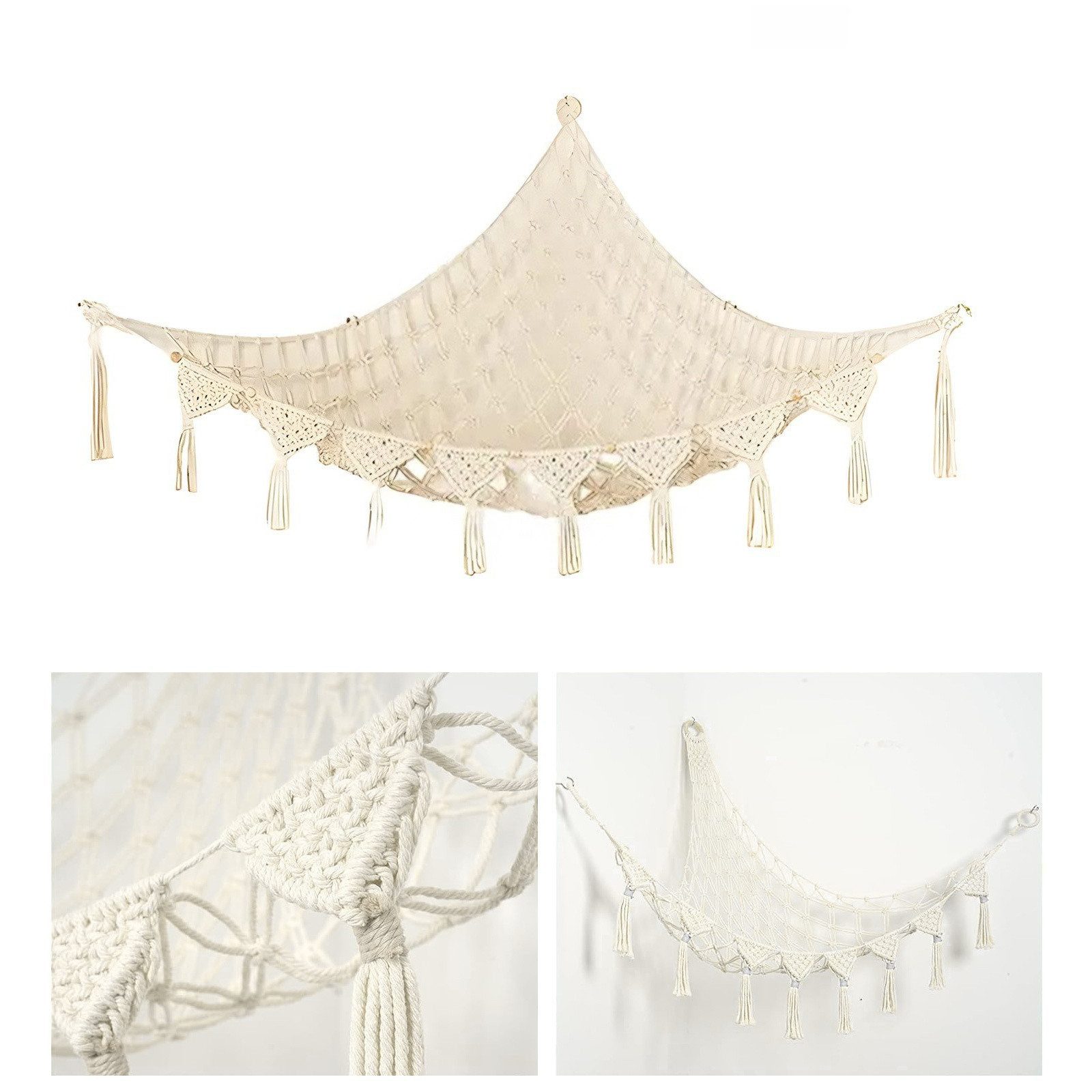 PODOFO Dekohänger Kuscheltier Aufbewahrung Netz, Boho Makramee Stofftier Hä günstig online kaufen