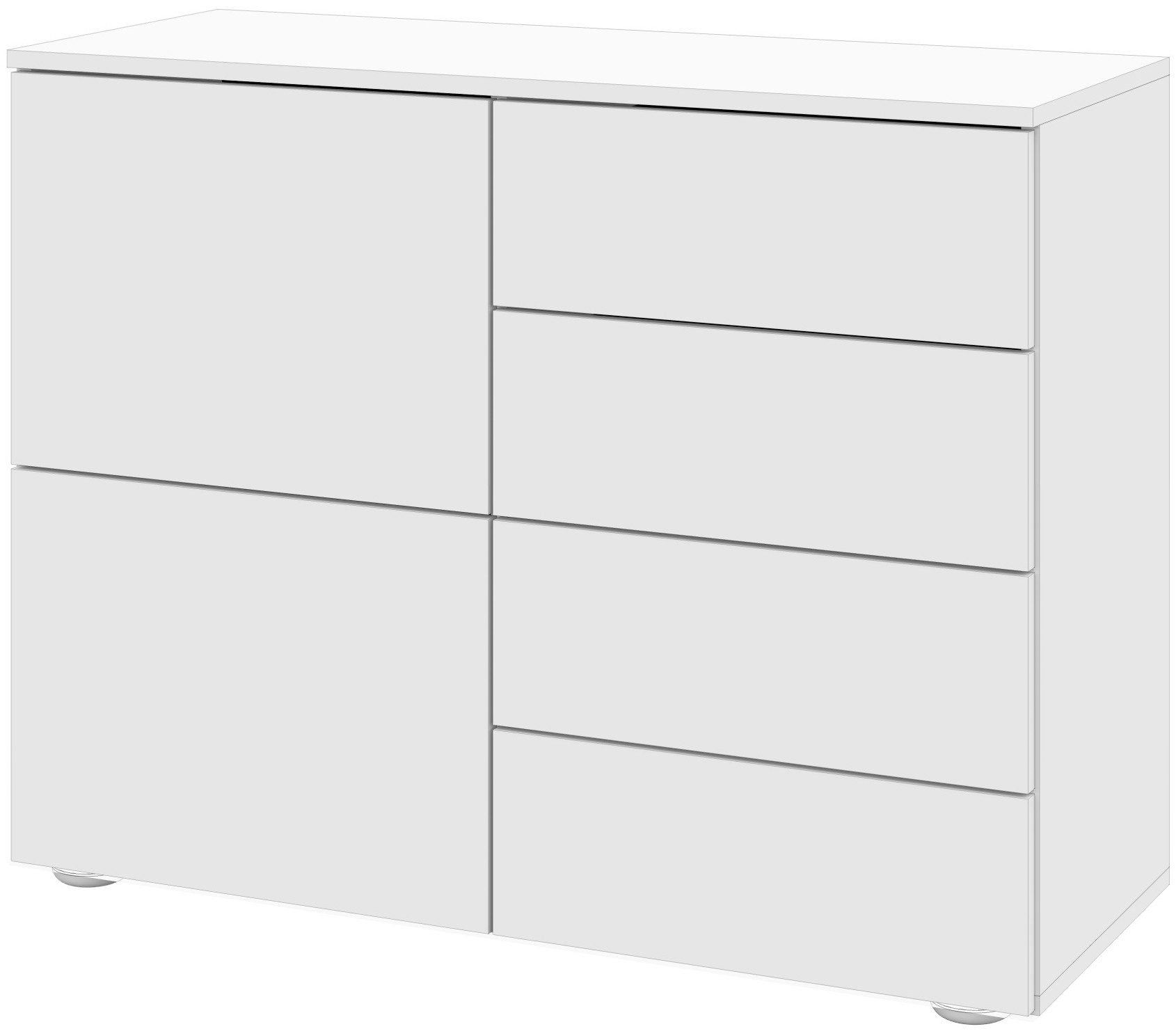 borchardt Möbel Kommode Rova, Sideboard Breite 93 cm, Mit praktischer Push-to-open-Funktion, 2 Türen und 4 Schubkästen