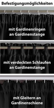 Verdunkelungsvorhang, Gardinenbox, verdeckteSchlaufen (1 St), verdunkelnd, Vorhang Blickdicht »NewYork« Raffhalter 202020610