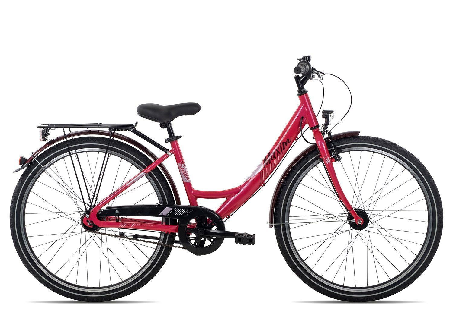 Maxim Kinderfahrrad Sevilla Alu 7 26 Wave, 7 Gang Shimano Nexus 7 Rücktritt Schaltwerk, Jugendfahrrad ab 26 Zoll rot/orange