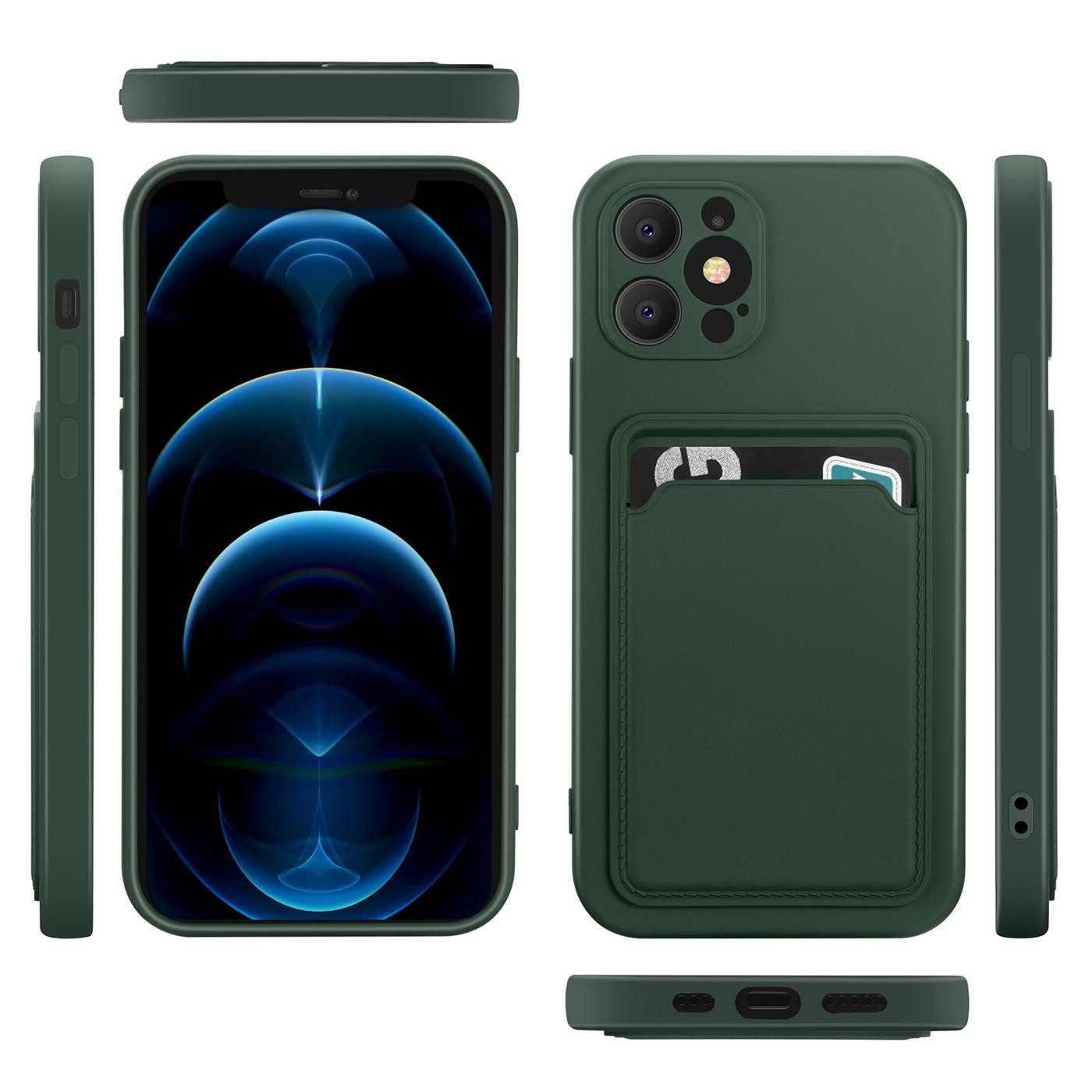 CoolGadget Handyhülle Card Case Handy Tasche für Apple iPhone 12 Pro Max 6,7 Zoll, Silikon Schutzhülle mit Kartenfach für iPhone 12 Pro Max Hülle