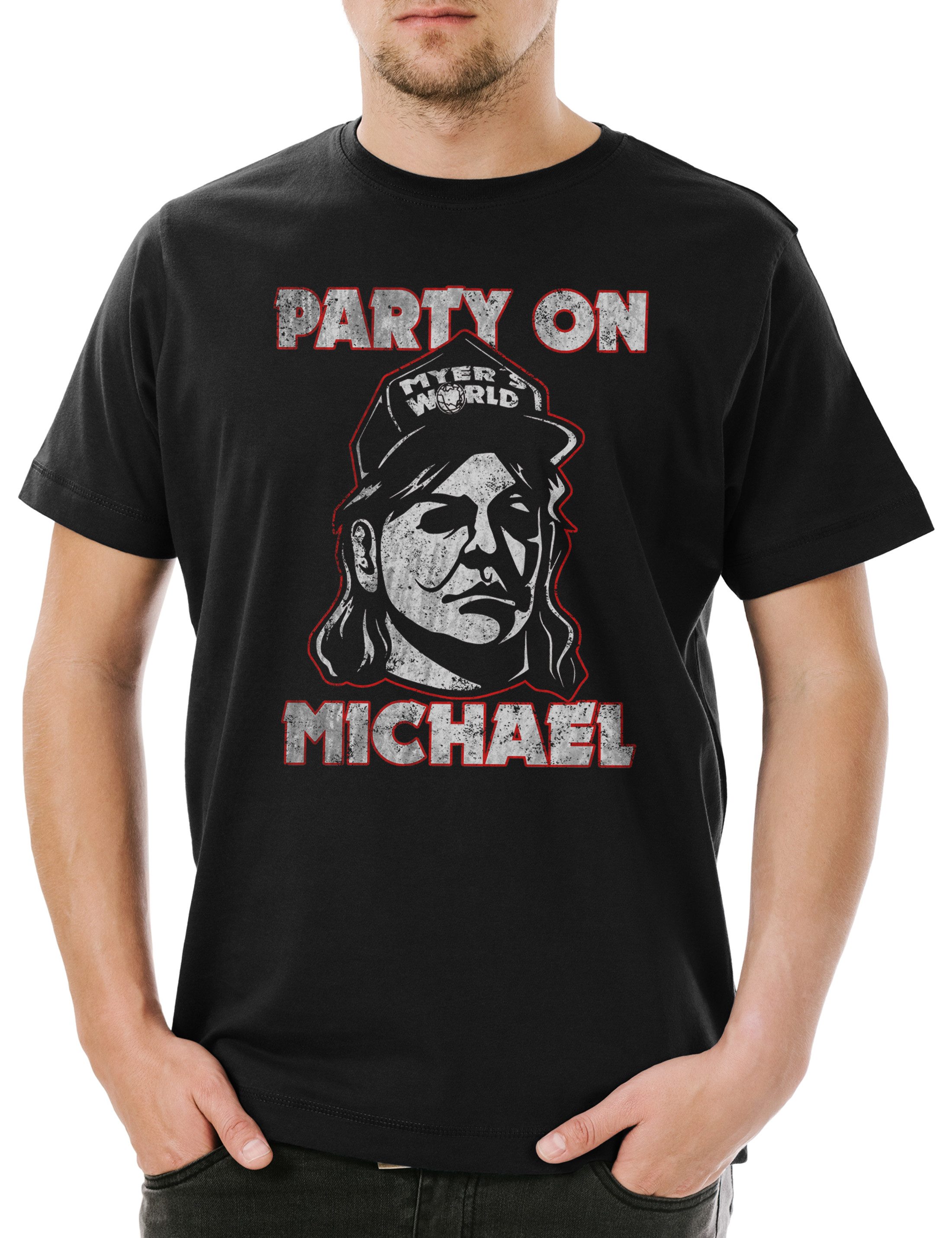 Print-Shirt Party On Michael Herren T-Shirt Halloween Horror H20 Myers Waynes