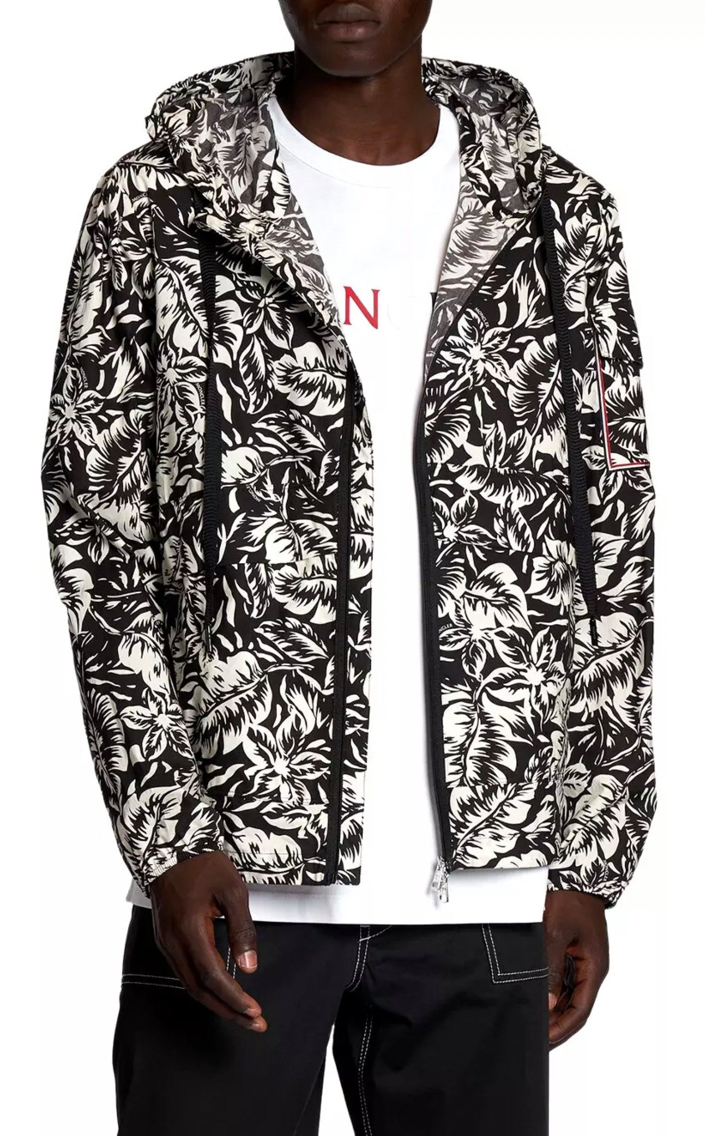 MONCLER Allwetterjacke EBIZO Hooded Wind Parka Kapuze mit Kordelzug, Zwei-Wege-Reißverschluss, Logo-Patch