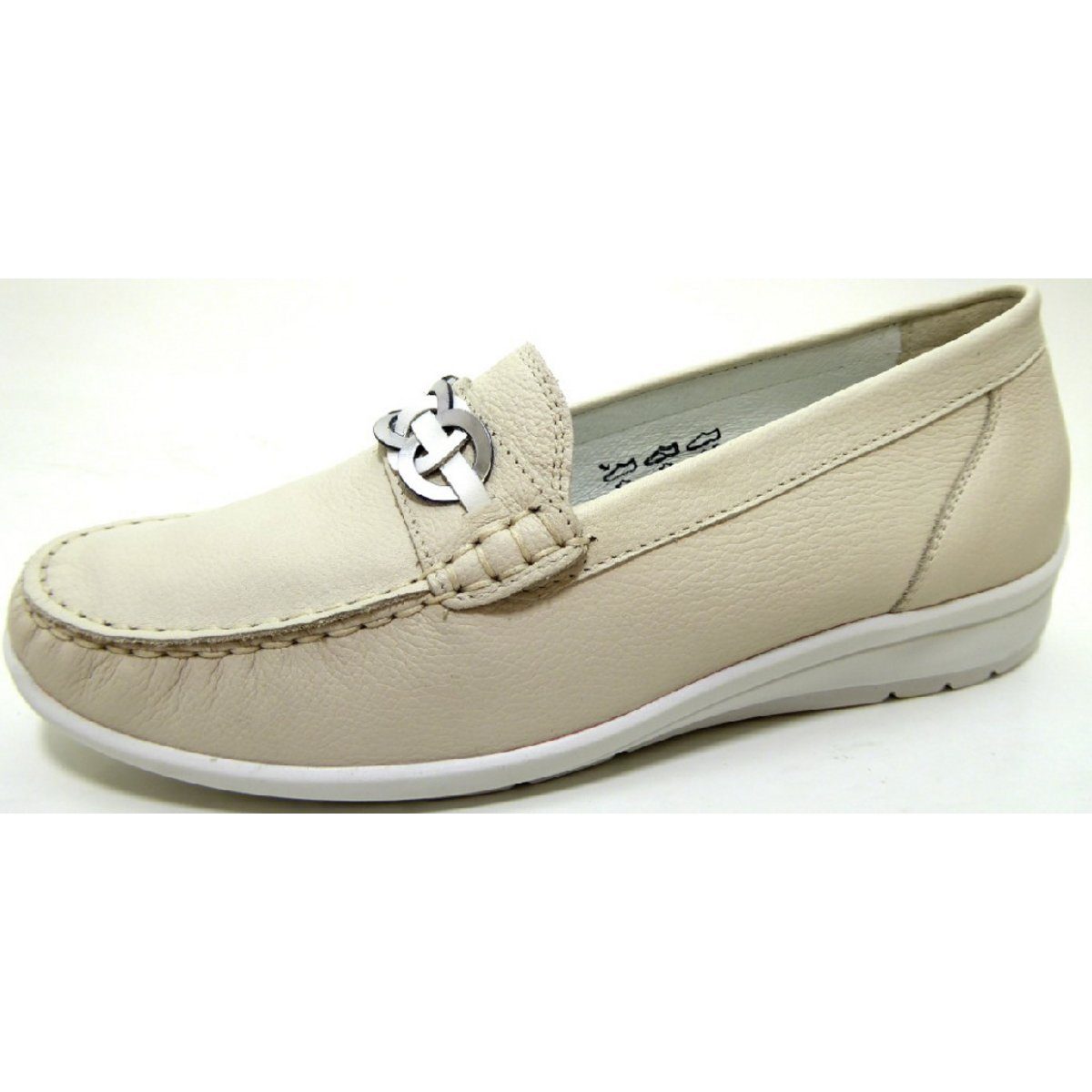 Komfort Slipper für Damen in weiß Mokassin