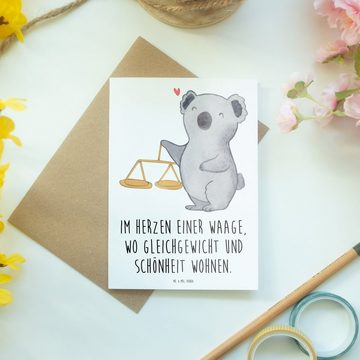 Mr. & Mrs. Panda Grußkarte Waage Astrologie - Weiß - Geschenk, Tierkreiszeichen, Sternzeichen, K, Hochglänzende Veredelung