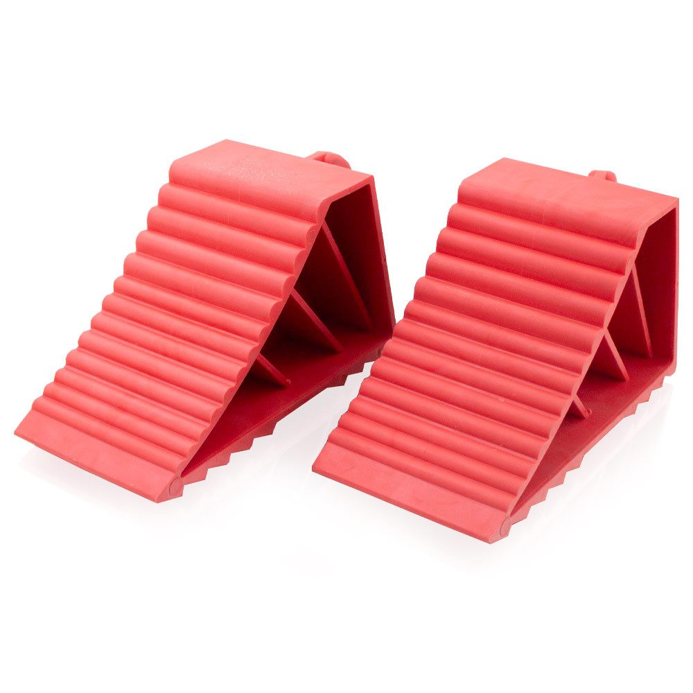 Bituxx Sicherheitskeil 1 Paar Gummi Rad Keile Rot mit Griff, (Set, 2-St., MS-19078)