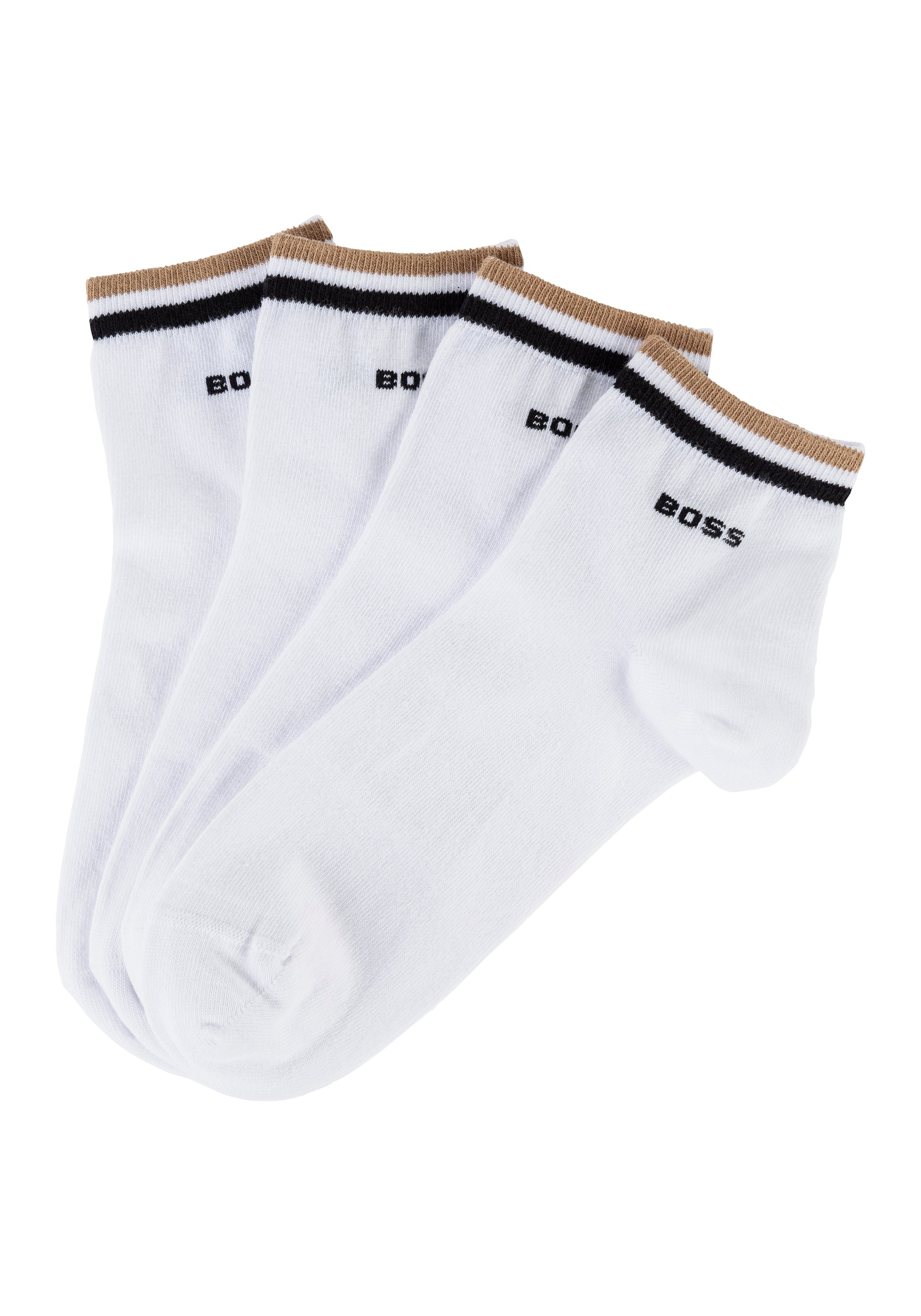 BOSS Freizeitsocken 2P SH Stripe CC (Packung, 2-Paar, 2er) mit BOSS Schriftzug