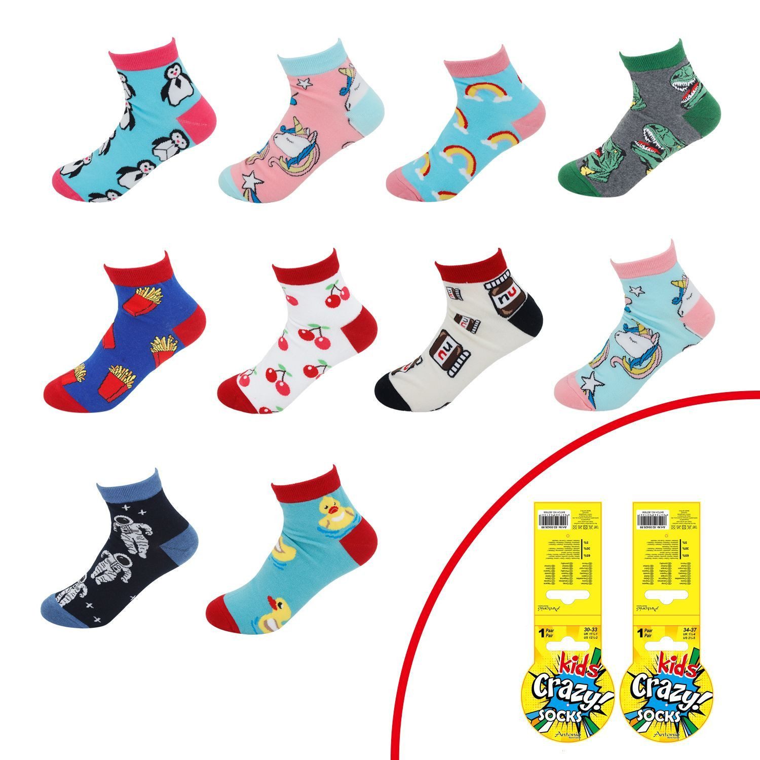 VewoTex Socken Kinder Crazy Socks » Bunte Kindersocken (Kein Set, 1-Paar, 1 Paar) » Kinderstrümpfe » Füßlinge » Kinder Socken