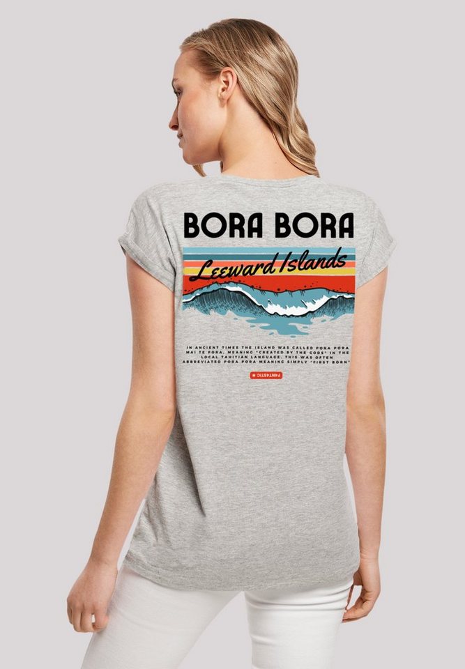 F4NT4STIC T-Shirt Bora Bora Leewards Island Print, Das Model ist 170 cm  groß und trägt Größe M