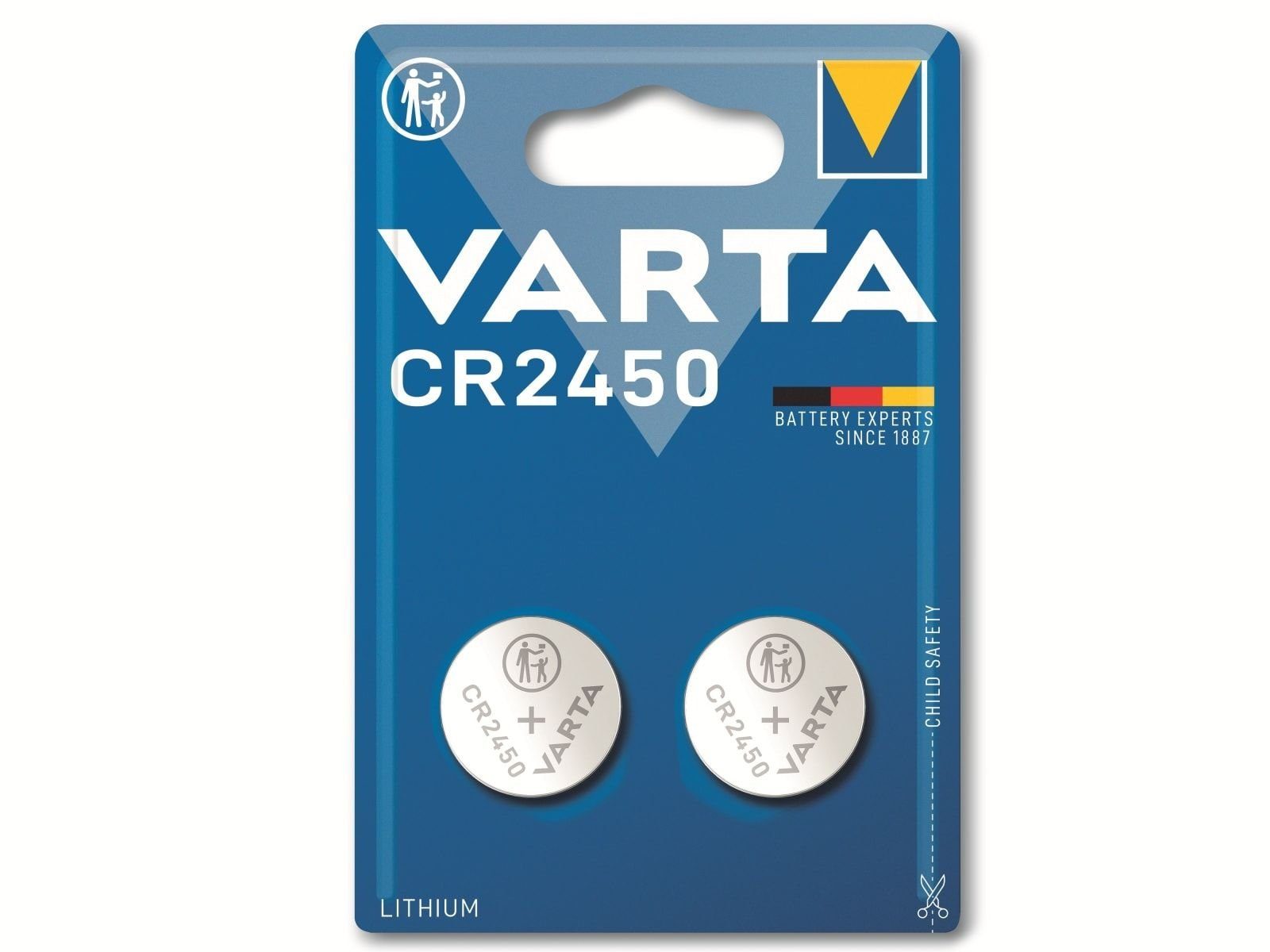 VARTA VARTA Knopfzelle Lithium, CR2450, 3V 2 Stück Knopfzelle