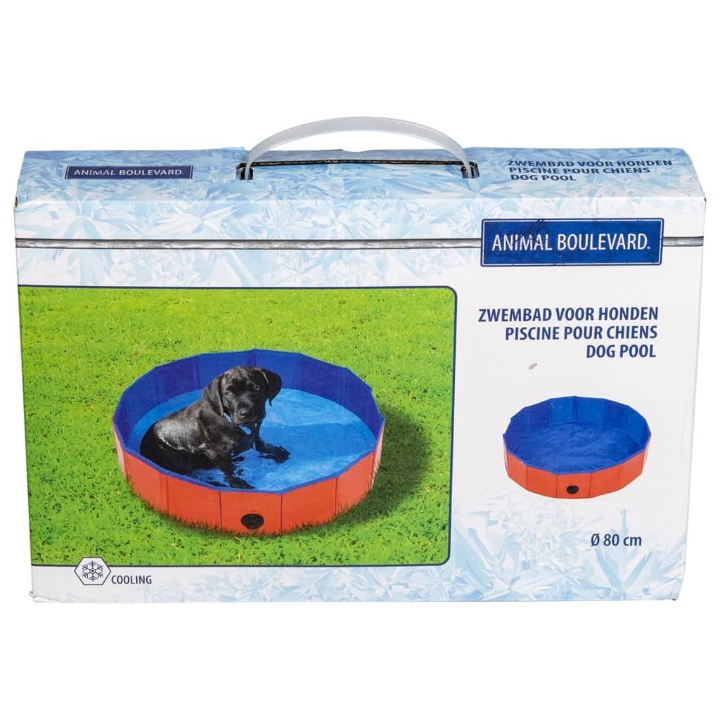 Animal Boulevard Cooling 80x80x20 Haustier-Pool cm Hunde-Ballschleuder M Rot/Blau
