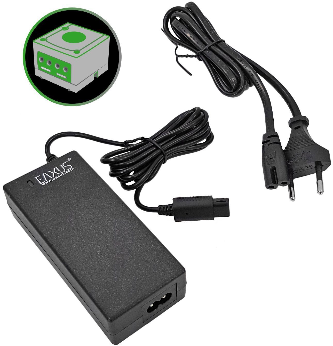 EAXUS Stromkabel für Nintendo GameCube NGC Netzteil (2,40 Meter AC Adapter Kabel für Konsole)