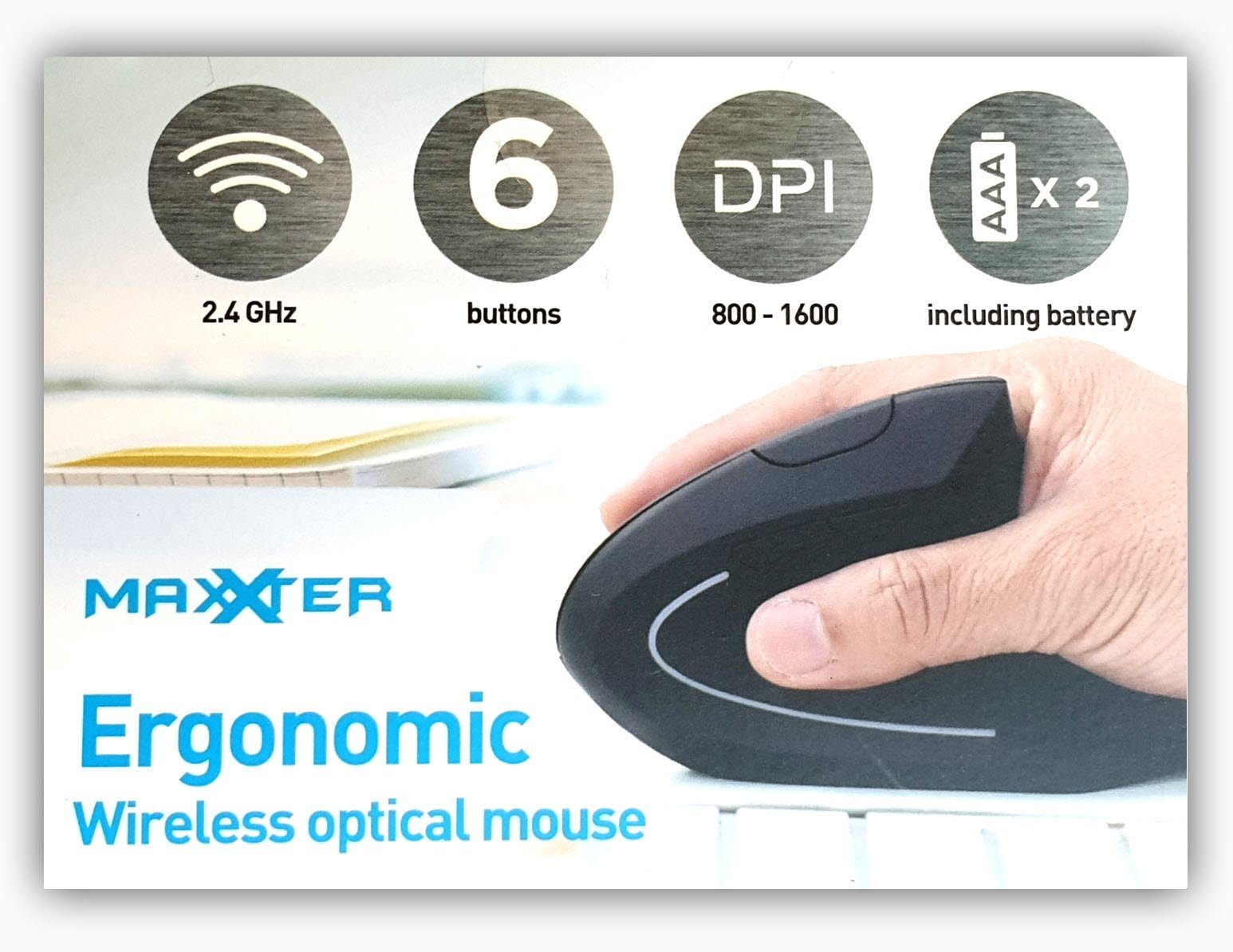ZD Trading Ergonomische Maus 2,4 Ghz ergonomische Maus (2400 dpi)
