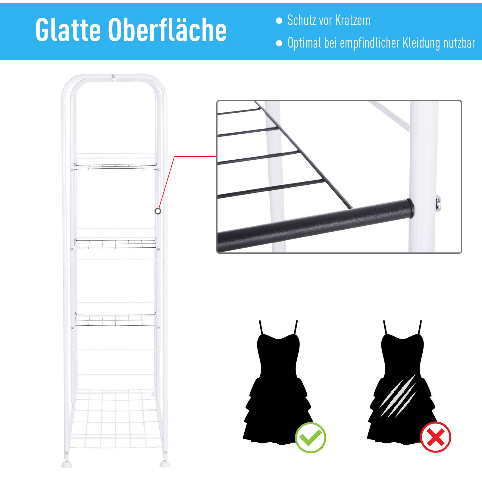 HOMCOM Garderobenständer Kleiderständer