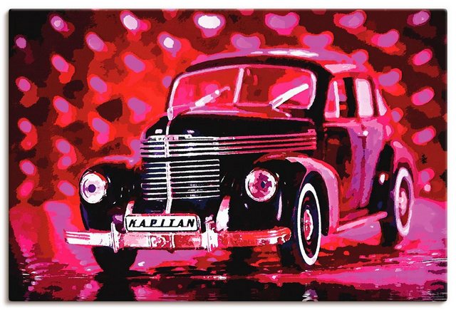 Artland Wandbild »Opel Kapitän - Pretty In Pink«, Auto (1 Stück), in vielen Größen & Produktarten - Alubild / Outdoorbild für den Außenbereich, Leinwandbild, Poster, Wandaufkleber / Wandtattoo auch für Badezimmer geeignet-Otto