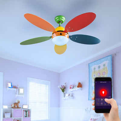 etc-shop Deckenventilator, Smart Decken Ventilator Zugschalter Kinder Zimmer App
