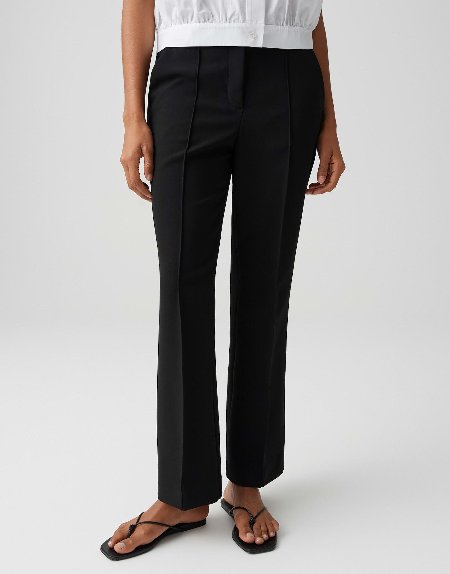 OPUS PANTS Stoffhose LUANE aus BCI Cotton Mix Ankle, französische Taschen, Gummibund hinten