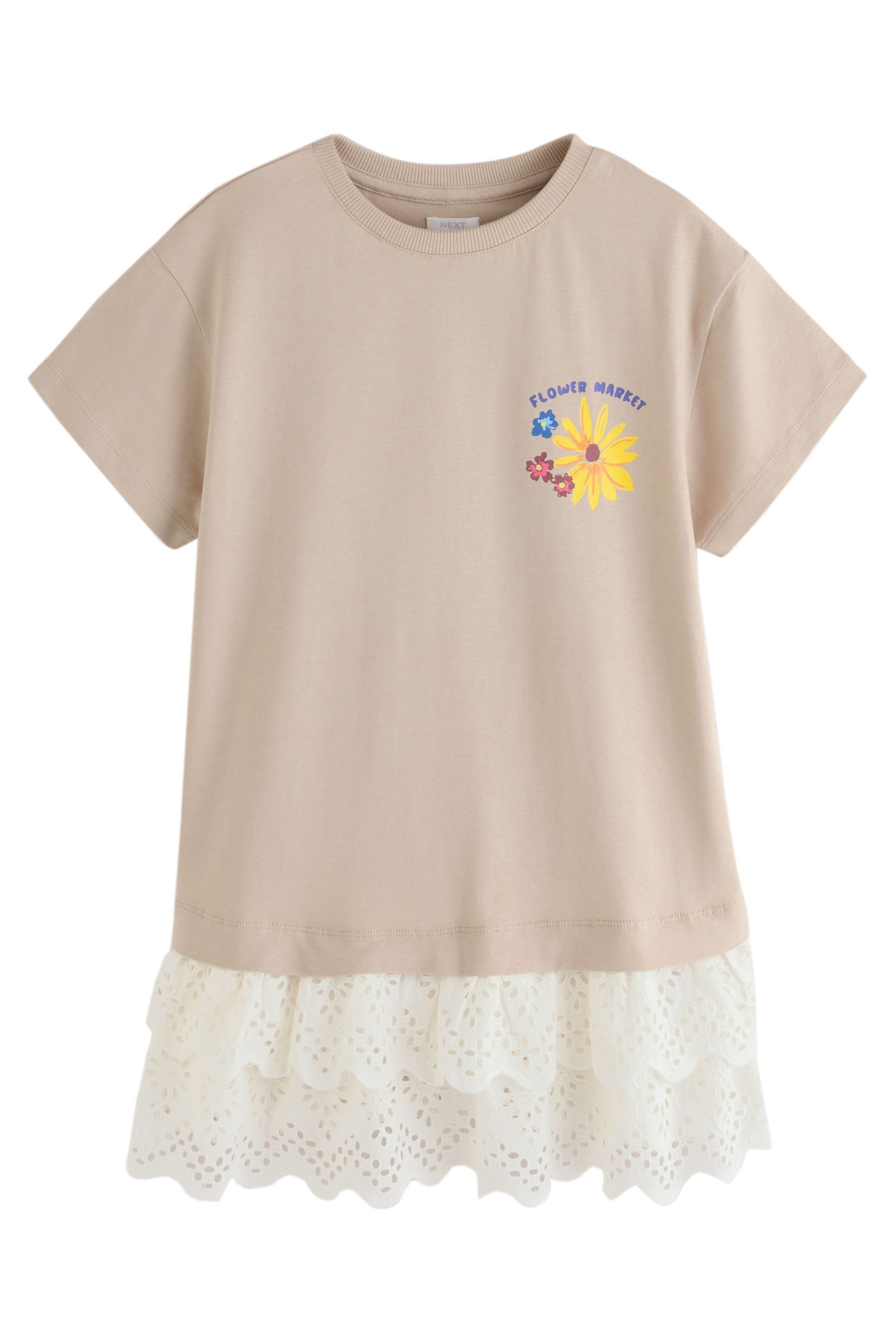 Next Shirtkleid T-Shirt-Kleid mit Lochstickerei am Saum (1-tlg)