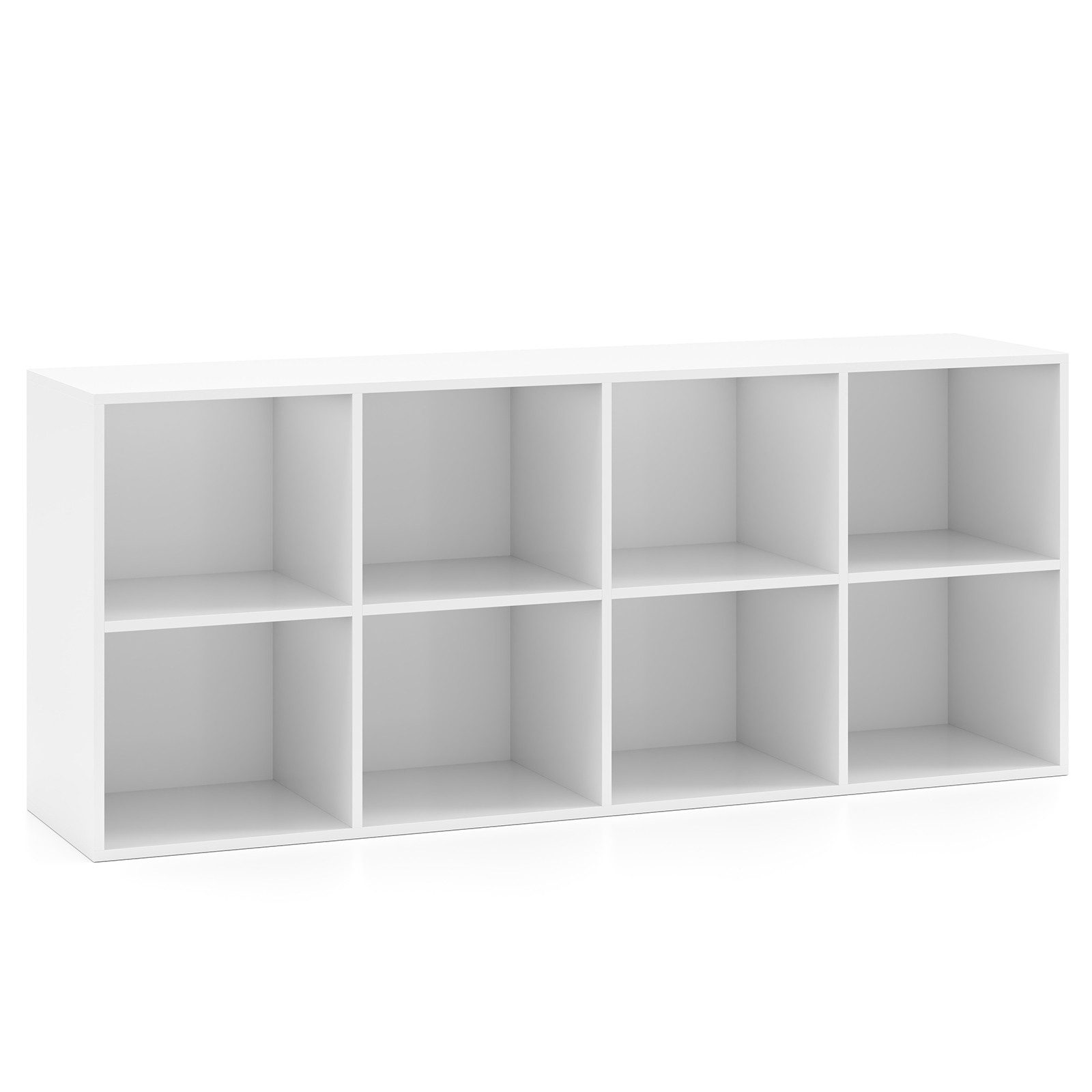 KOMFOTTEU Bücherregal, Würfelregal mit 8 Würfelfächern, 121,5 x 29 x 61 cm