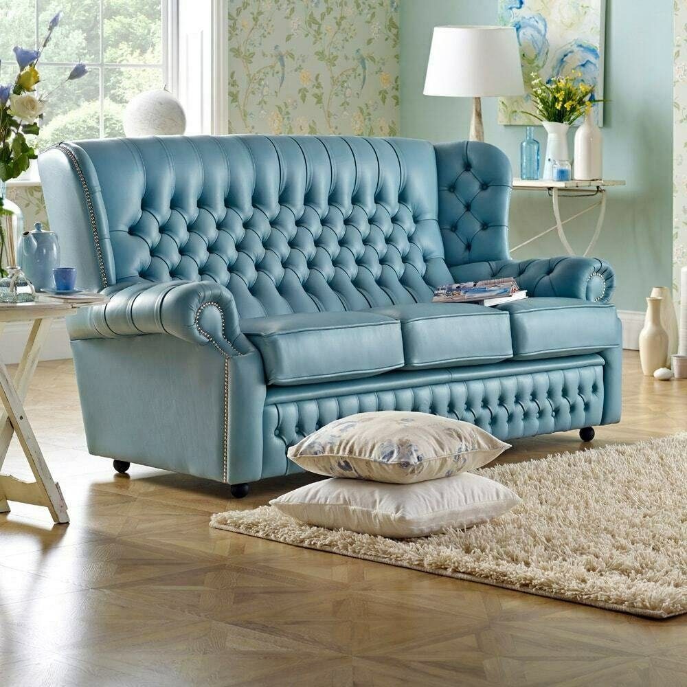 JVmoebel Chesterfield-Sofa, Klassische Leder Sofa Couch Polster 3 Sitzer Leder Sofas Couchen