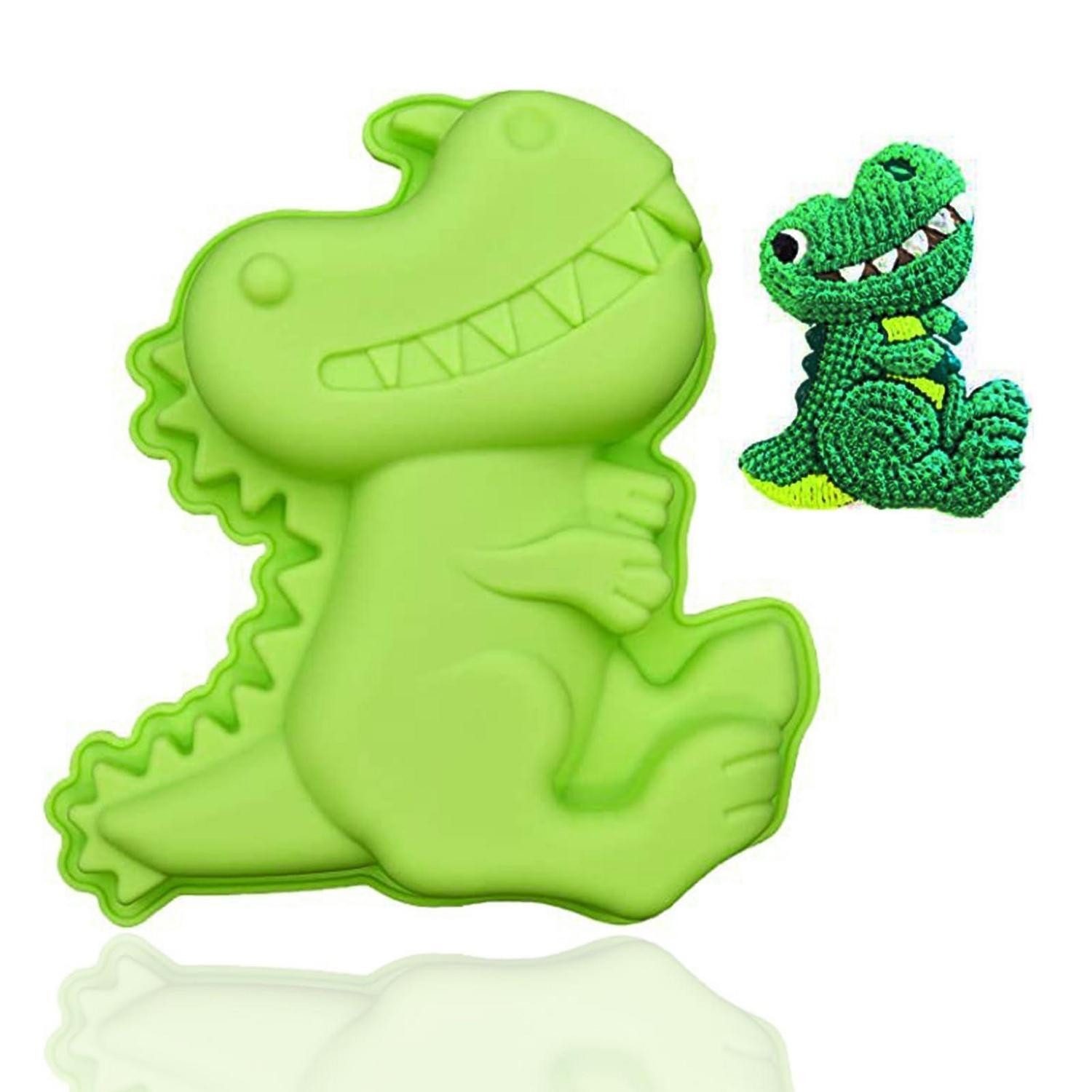 LuxusKollektion Backform 3D Dinosaurier Kuchenform Silikon grün