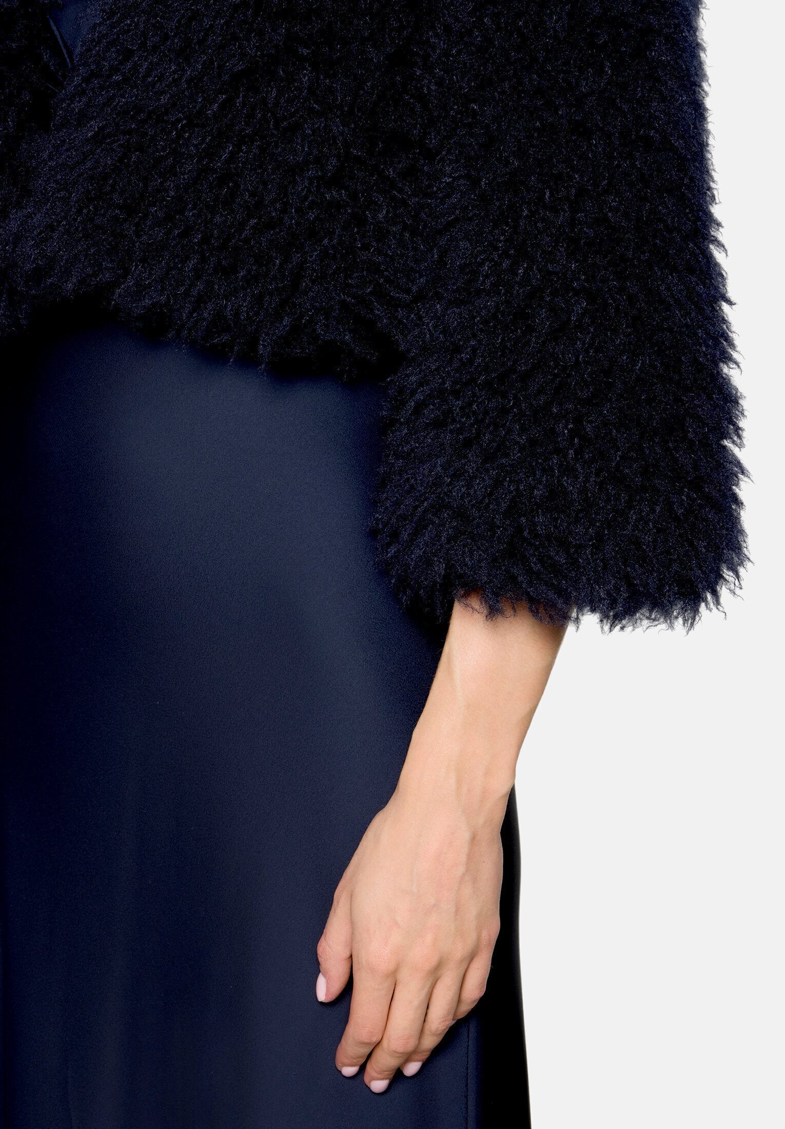 Vera Mont Fellimitatjacke Damen mit Rundhalsausschnitt