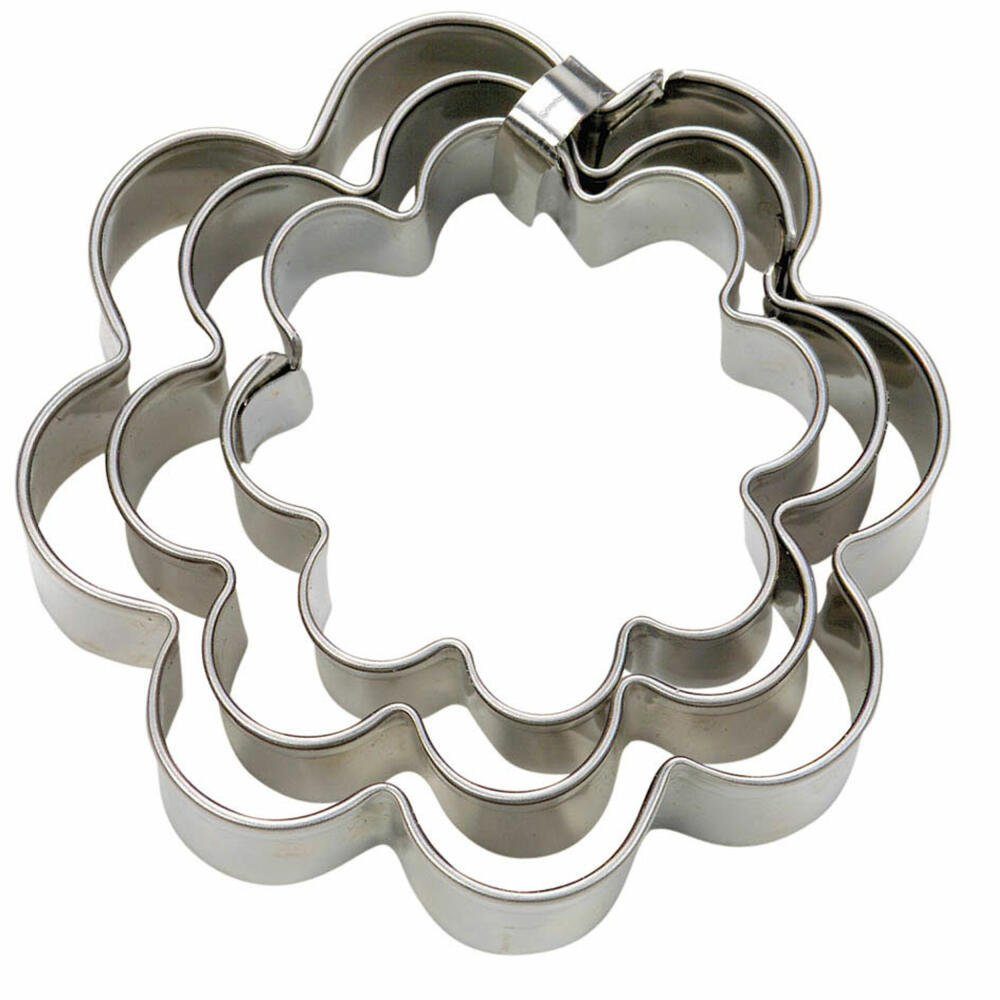 STÄDTER Ausstechform Blume Set 3-tlg. Ø 3 4 5 cm, Edelstahl