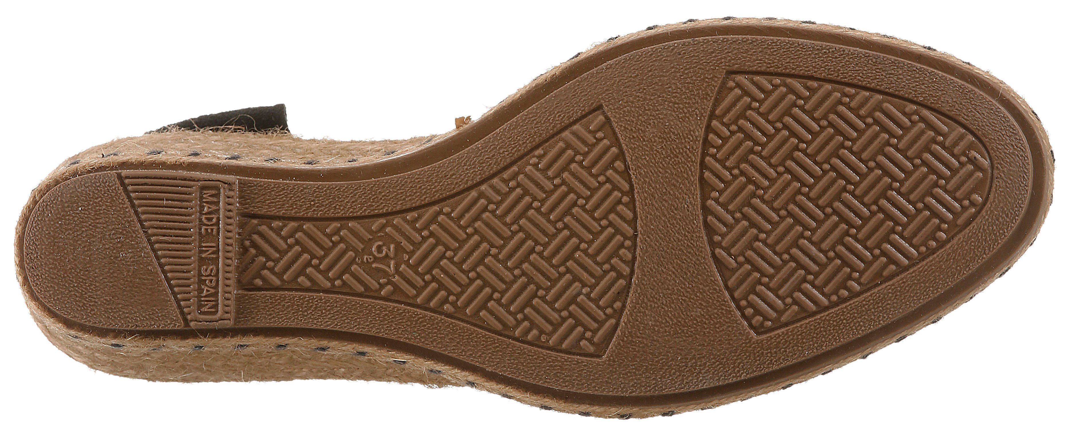VERBENAS Slingpumps Keilsandalette, Sommerschuh, Urlaubsschuh mit Bastbesatz