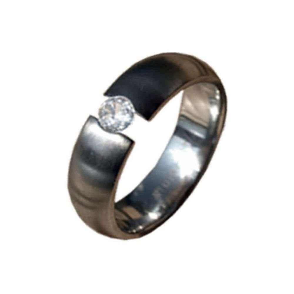 Vivance Fingerring Titanium Spannring mit Zirkonia, aus Titan mit Zirkonia