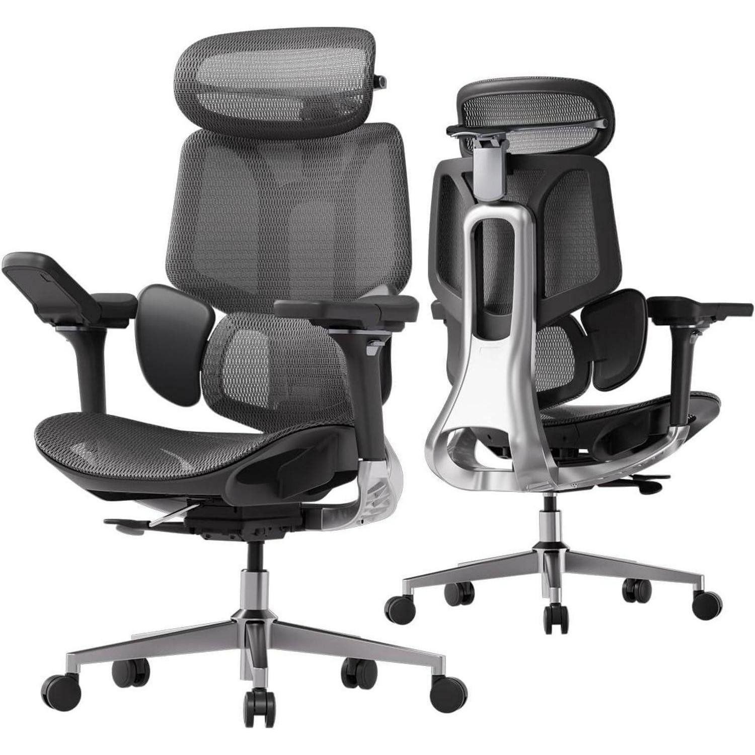 LuxusKollektion Bürostuhl Ergonomischer Bürostuhl mit 3-Zonen Lendenwirbelstütze & 4D Kopfstütze