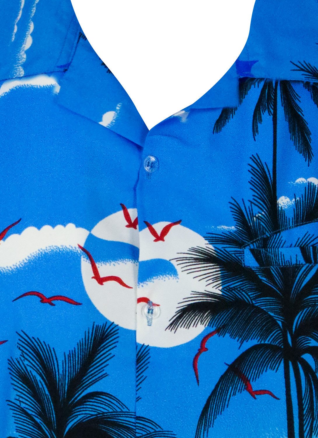 King Kameha Hawaiihemd "Beach" Funky Hawaii-Hemd Herren Kurzarm Front-Tasche Stylish – Bild 5 von 5