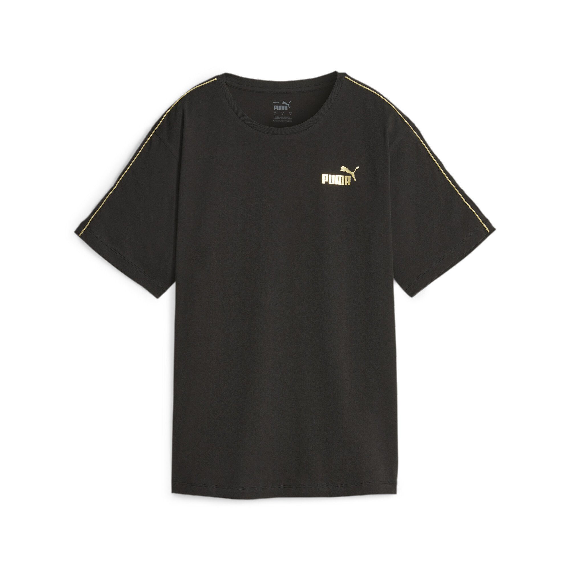 PUMA T-Shirt Damen ESS+ MINIMAL Black GOLD T-Shirt