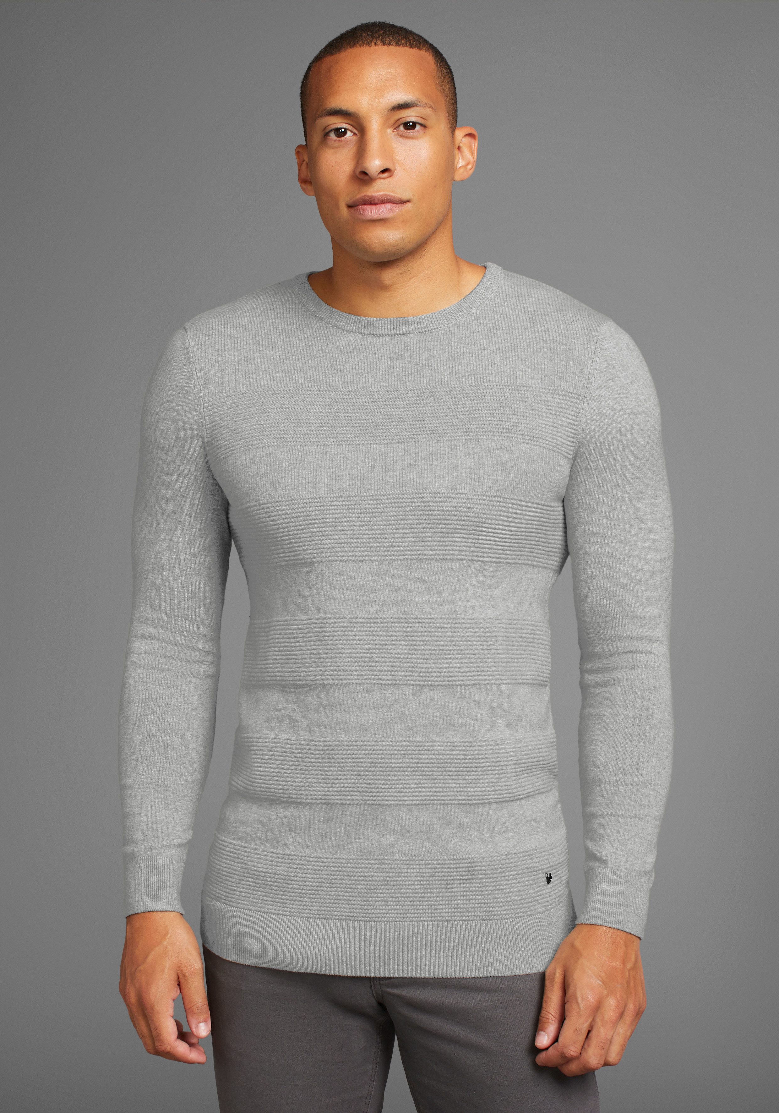 Bruno Banani Rundhalspullover in Streifenoptik günstig online kaufen