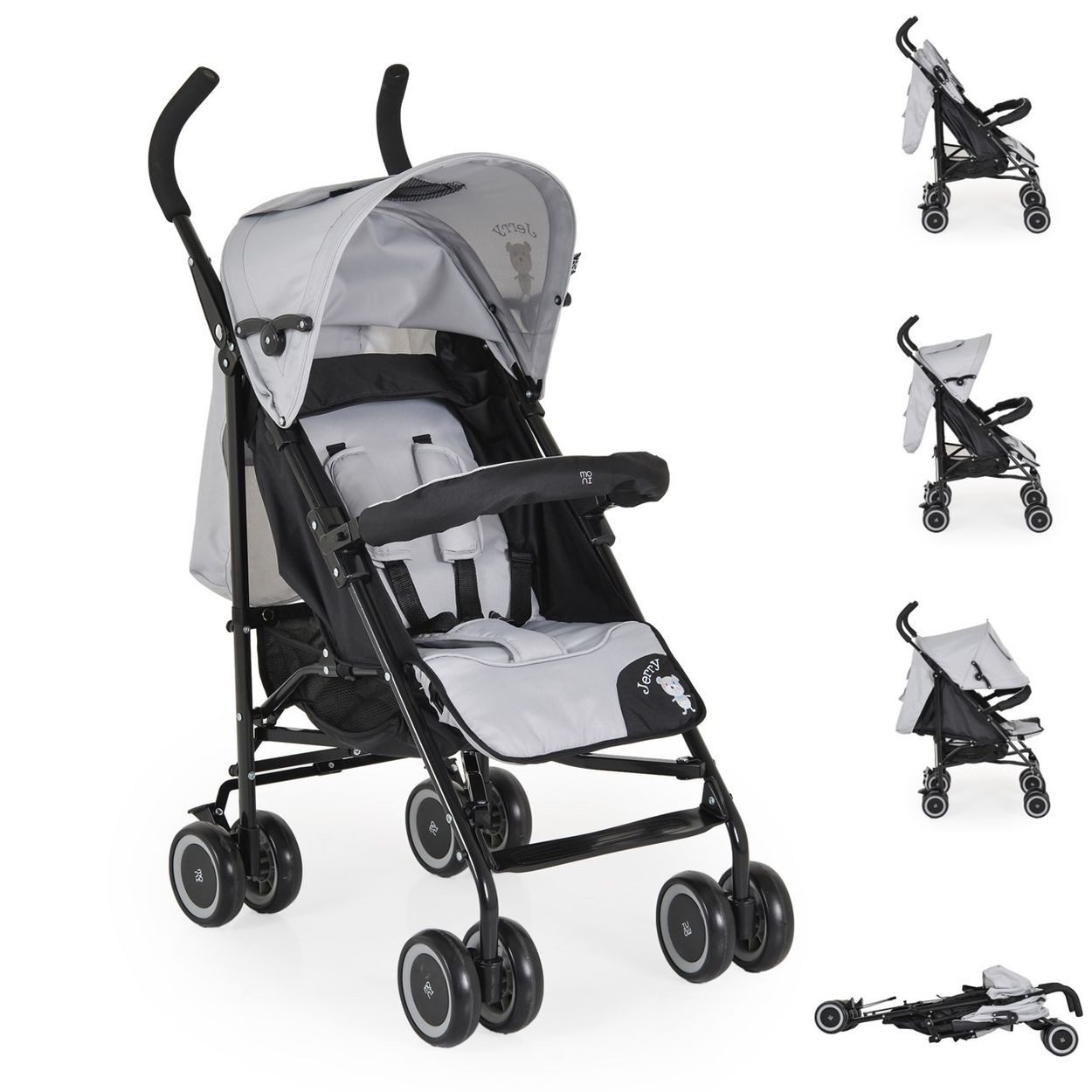 Moni Kinder-Buggy Kinderwagen, Buggy Jerry, Sonnendach, schwenkbare Vorderräder, EVA-Räder