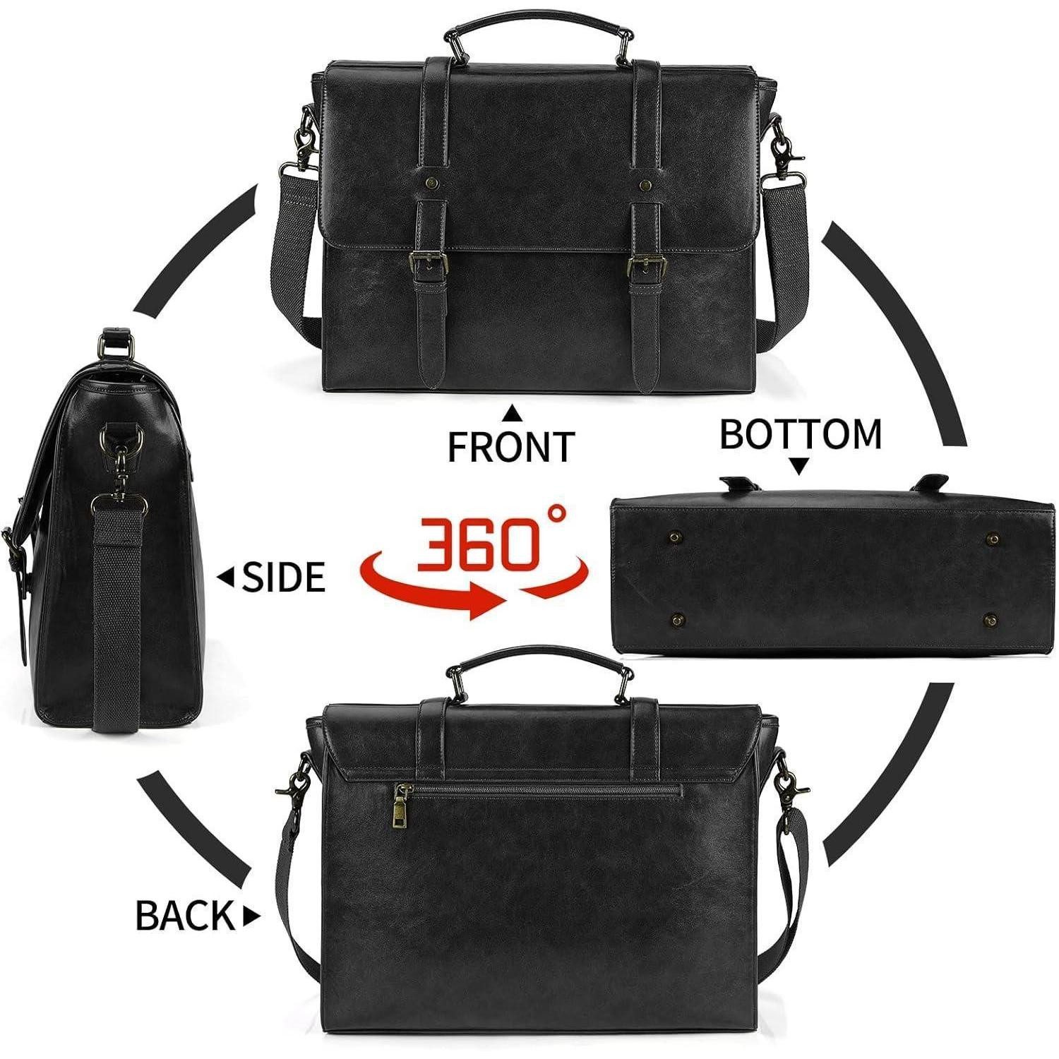 LuxusKollektion Laptoptasche Umhängetasche Herren 15.6 Zoll Laptoptasche Vintage Ledertasche