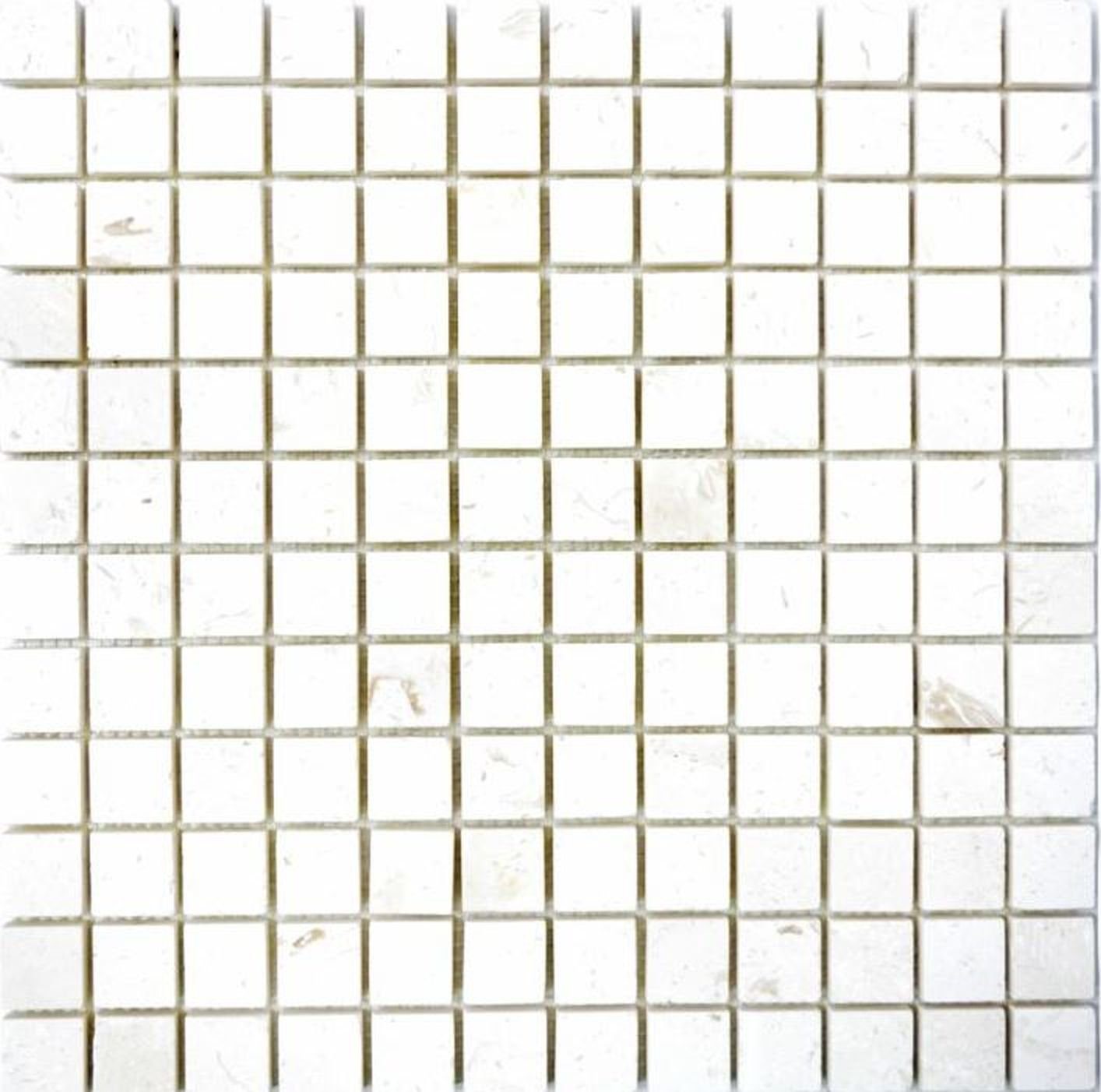 Mosani Mosaikfliesen Profil KalkNatursteinmosaik Mosaikfliesen weiß matt / 10 Matten