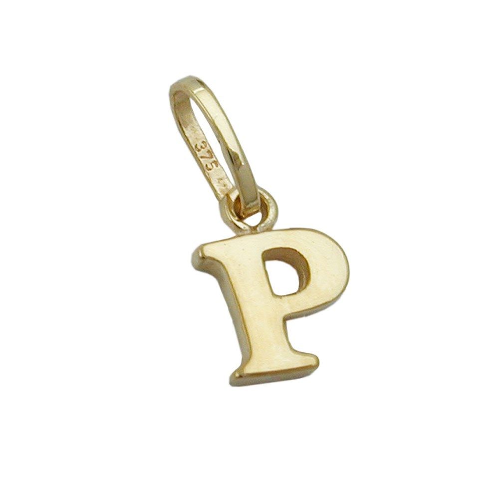 Kettenanhänger Anhänger Buchstabe " P " aus 375 Gelbgold