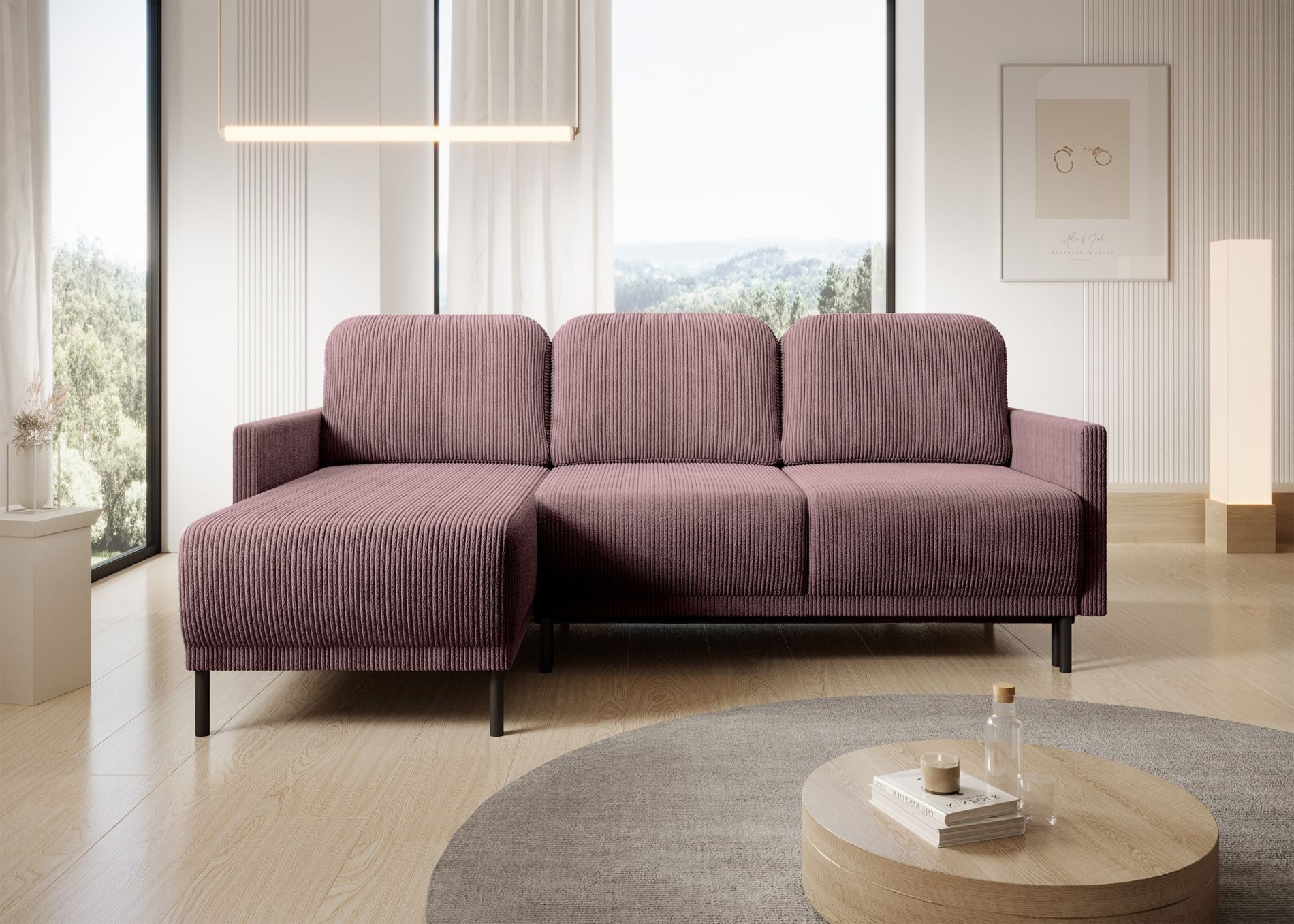Selsey Ecksofa HAMIEL, Ottomane beidseitig montierbar, Stauraum, Schlaffunktion 147x200 cm