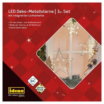 Idena LED Stern Idena 31610 - LED Deko Sterne mit integrierter Lichterkette in Warmwei