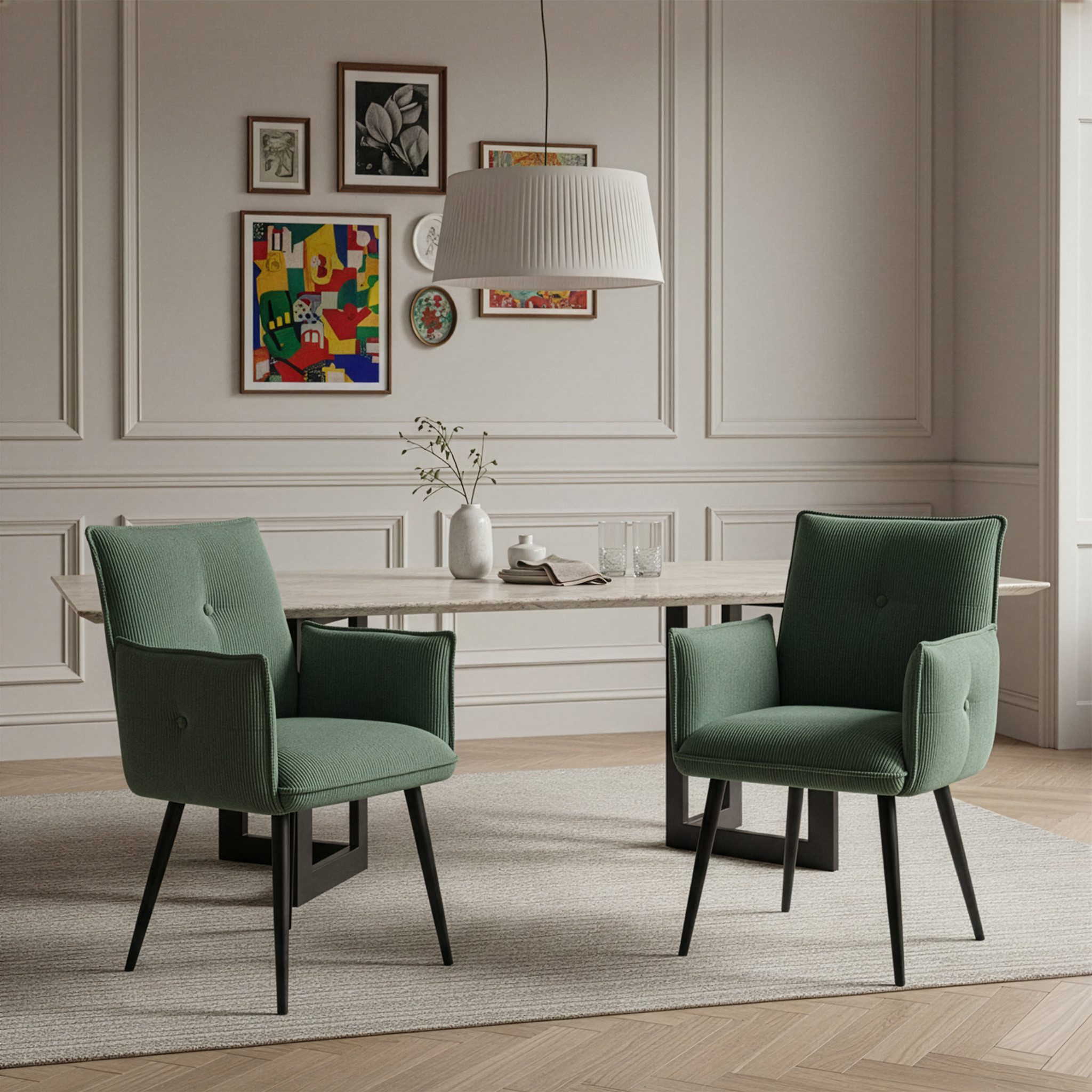 DUBI Möbel Polsterstuhl Mika-Nina 2er-Set, Federkern, günstig online kaufen