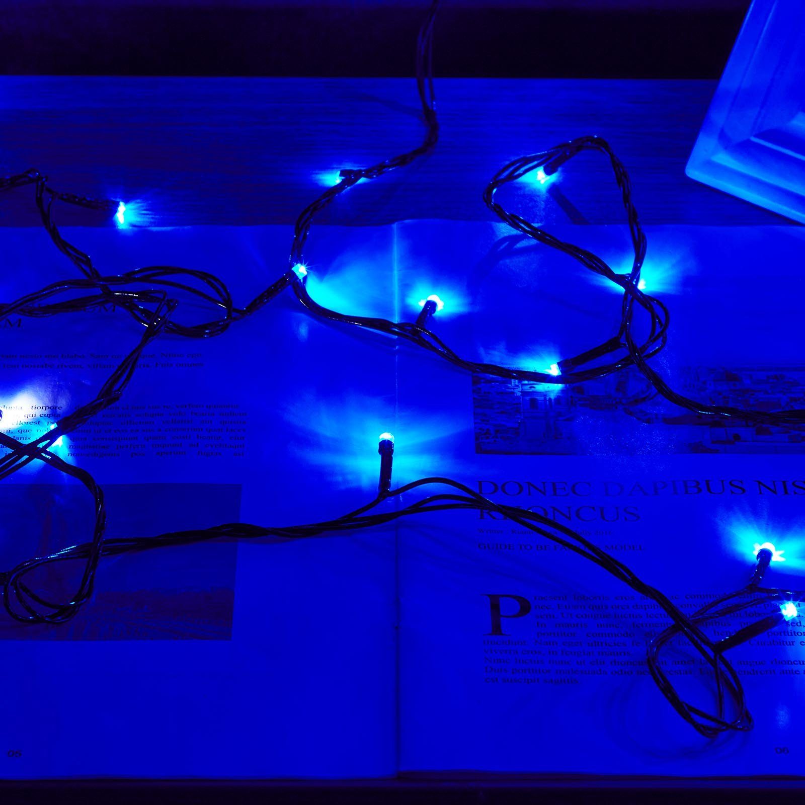 Rosnek Außen Garten Party Innen Blau for LED-Baummantel Baum, Lichterkette Weihnachten 20m 156-flammig LED